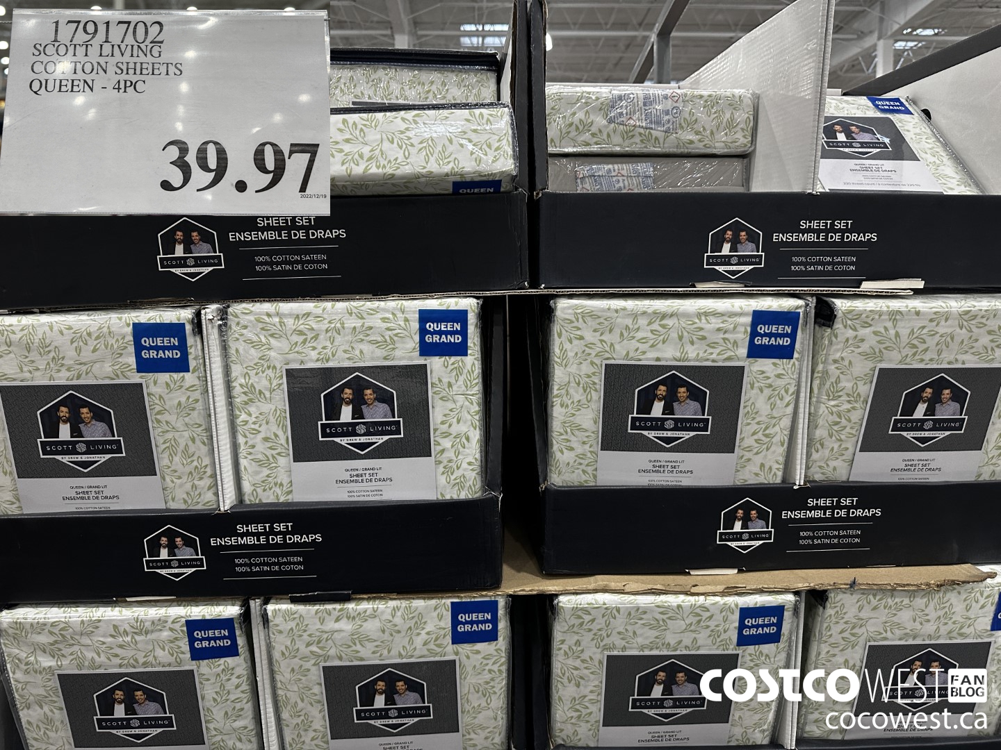 1791702 SCOTT LIVING COTTON SHEETS QUEEN - 4PC $39.97