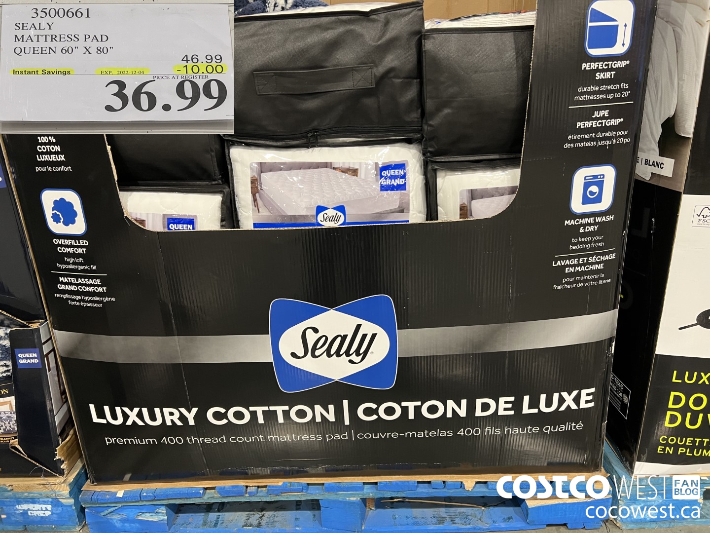 3500661 SEALY MATTRESS PAD QUEEN 60