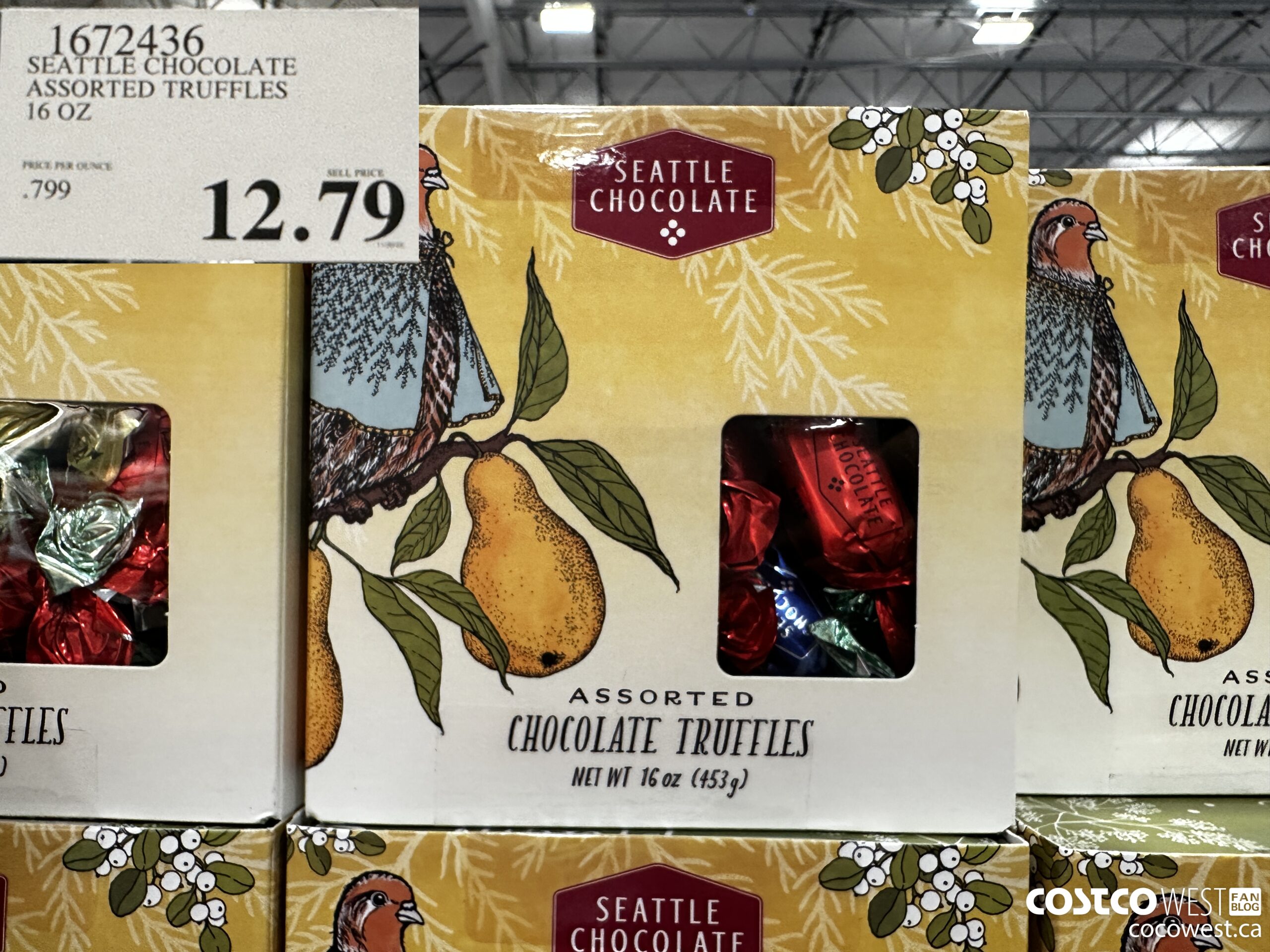 1672436 SEATTLE CHOCOLATE ASSORTED TRUFFLES 16 OZ $12.79