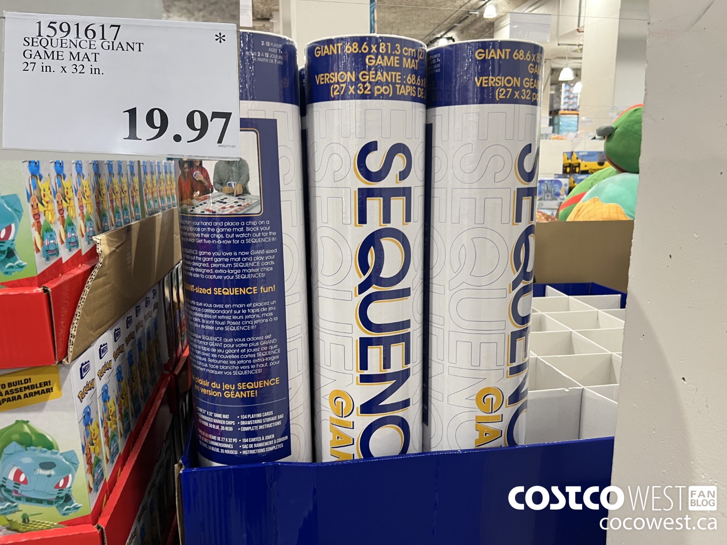 1591617 SEQUENCE GIANT GAME MAT 27 IN. X 32 IN. $19.97