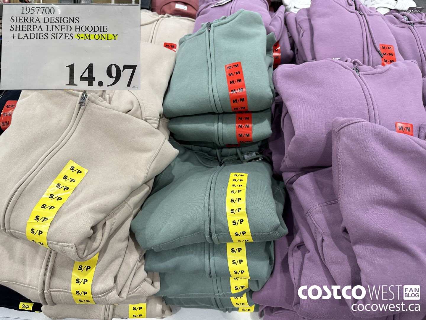 1957700 SIERRA DESIGNS SHERPA LINED HOODIE LADIES SIZES S-M ONLY $14.97