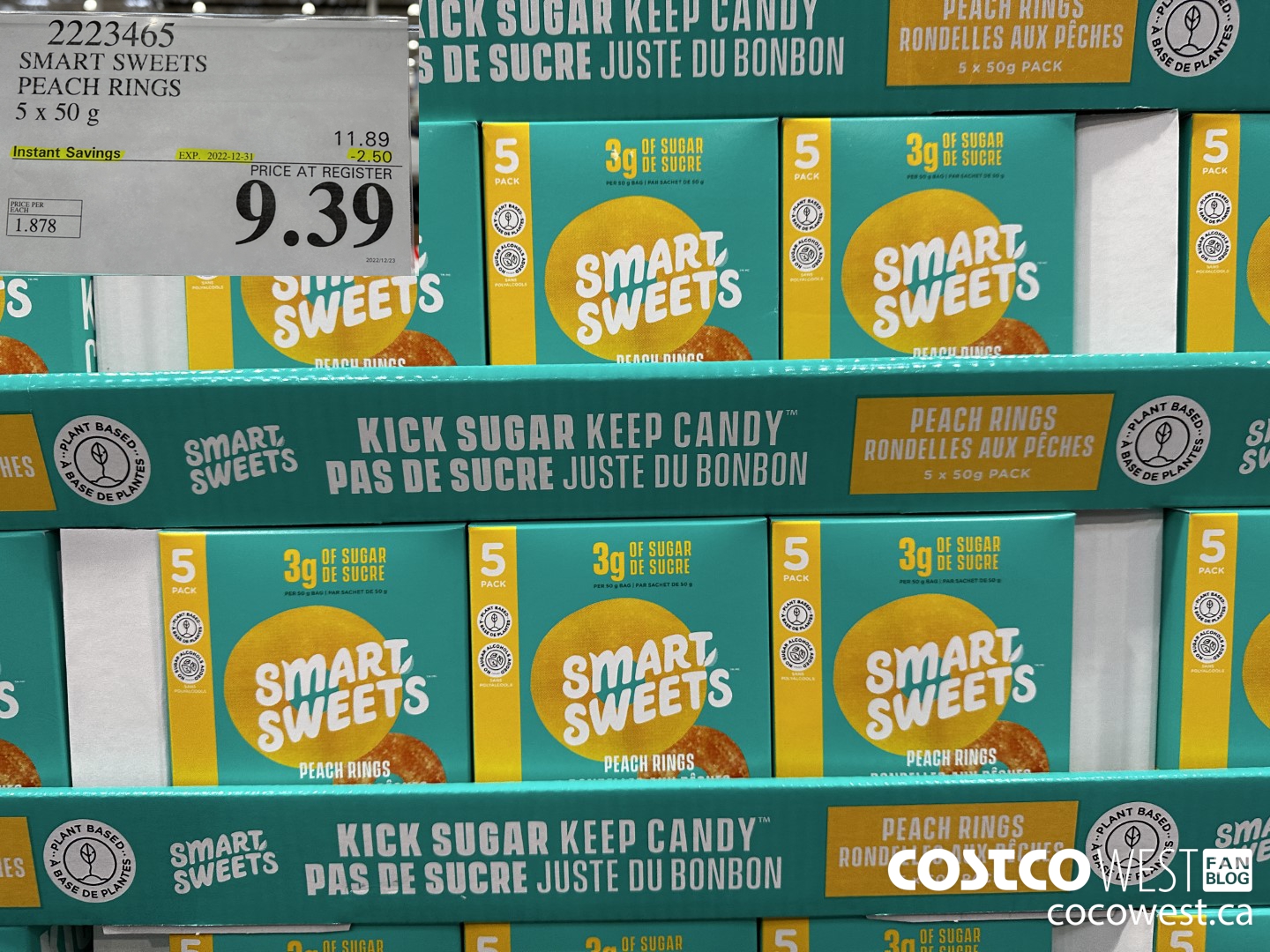 2223465 SMART SWEETS PEACH RINGS 5 x 50 g ($2.50 INSTANT SAVINGS EXPIRES ON 2022-12-31) $9.39