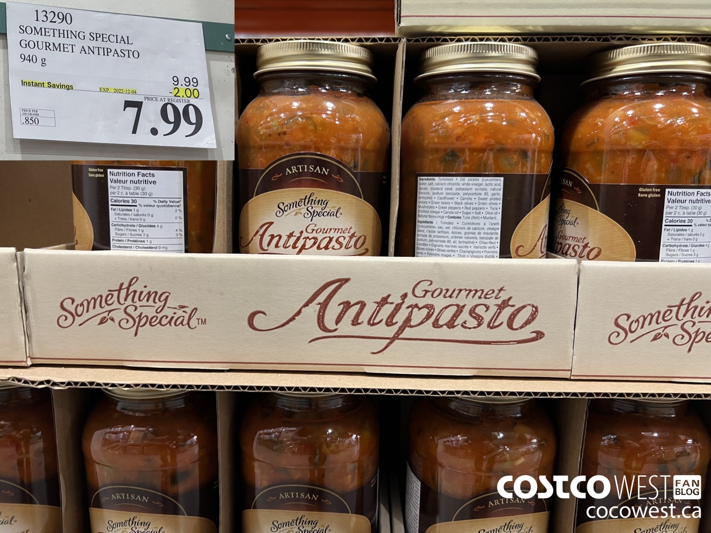 13290 SOMETHING SPECIAL GOURMET ANTIPASTO 940 g ($2.00 INSTANT SAVINGS EXPIRES ON 2022-12-04) $7.99