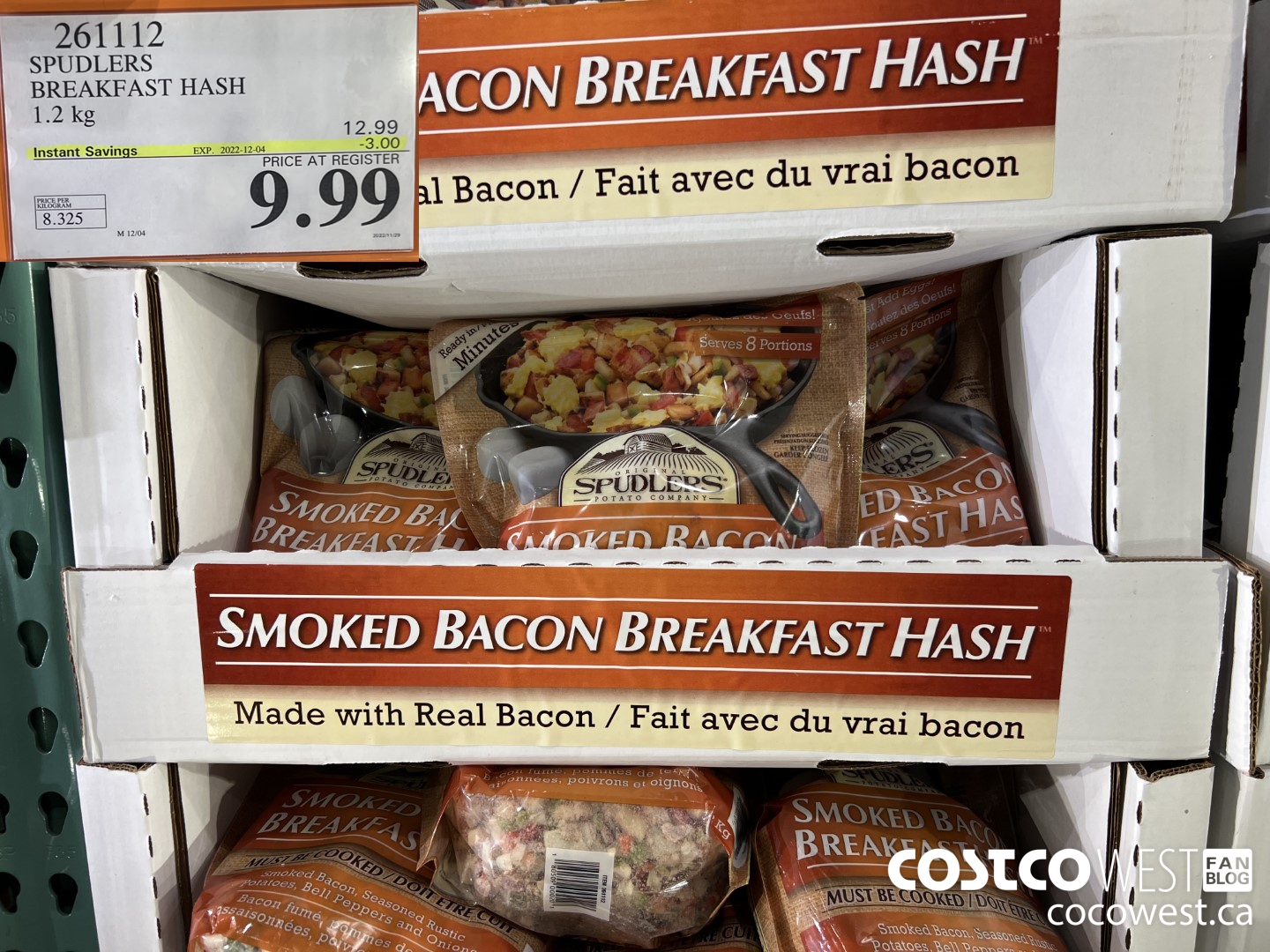 261112 SPUDLERS BREAKFAST HASH 1.2 kg ($3.00 INSTANT SAVINGS EXPIRES ON 2022-12-04) $9.99