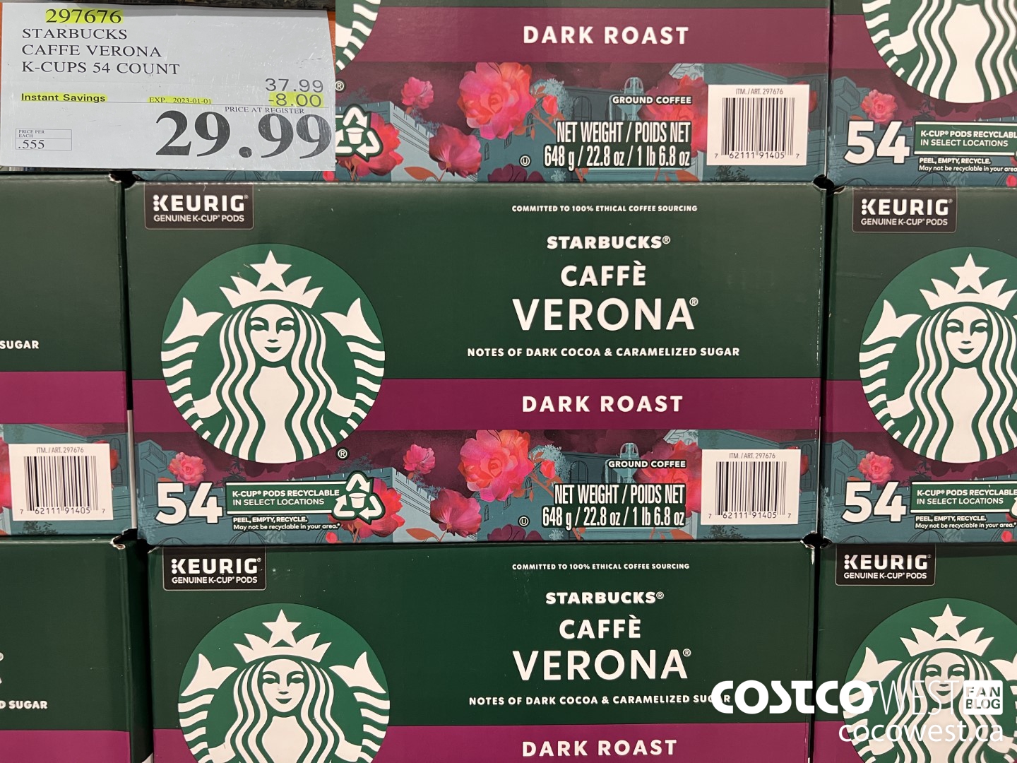 297676 STARBUCKS CAFFE VERONA K-CUPS 54 COUNT ($8.00 INSTANT SAVINGS EXPIRES ON 2023-01-01) $29.99