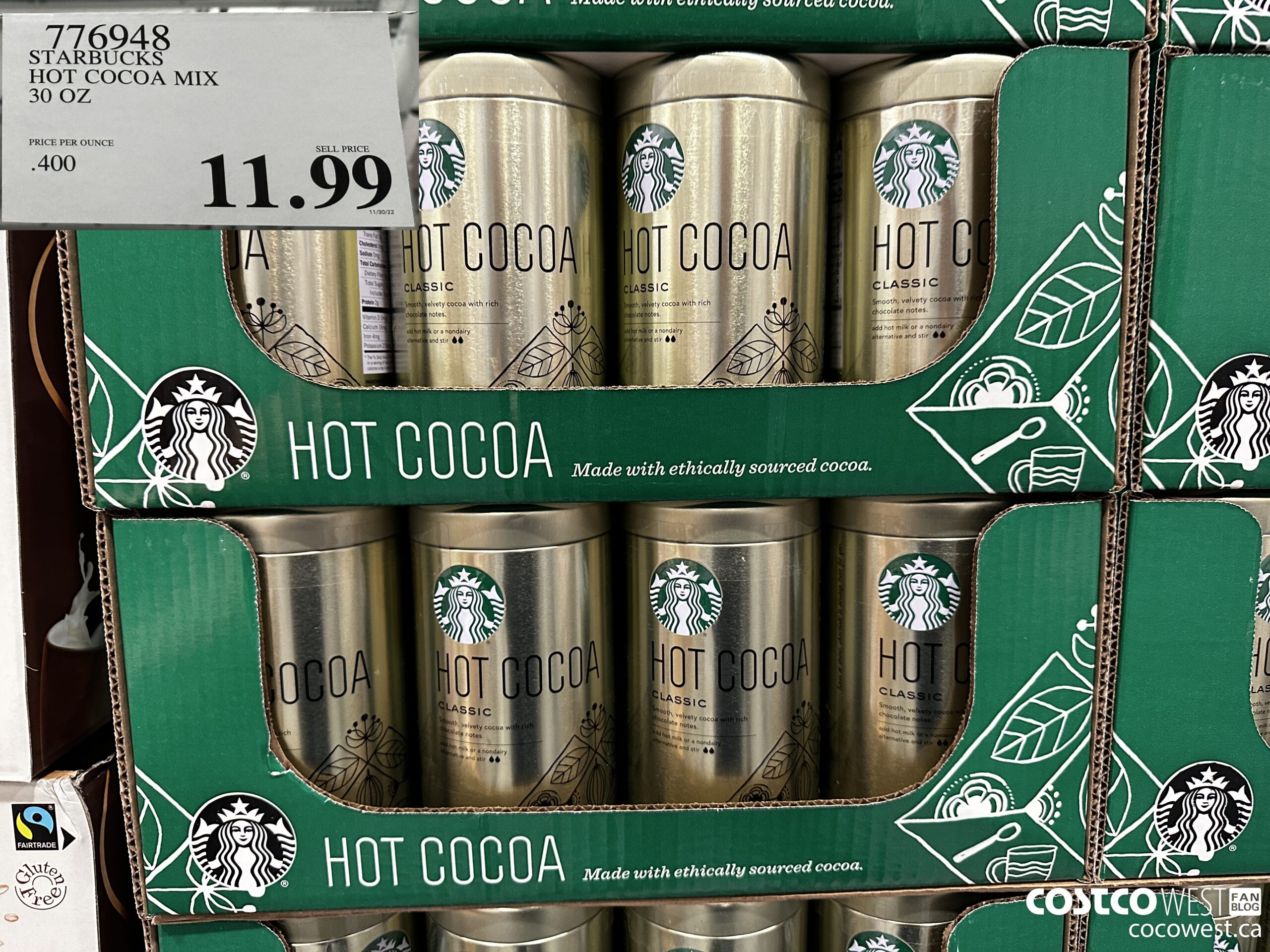 776948 STARBUCKS HOT COCOA MIX 30 OZ $11.99