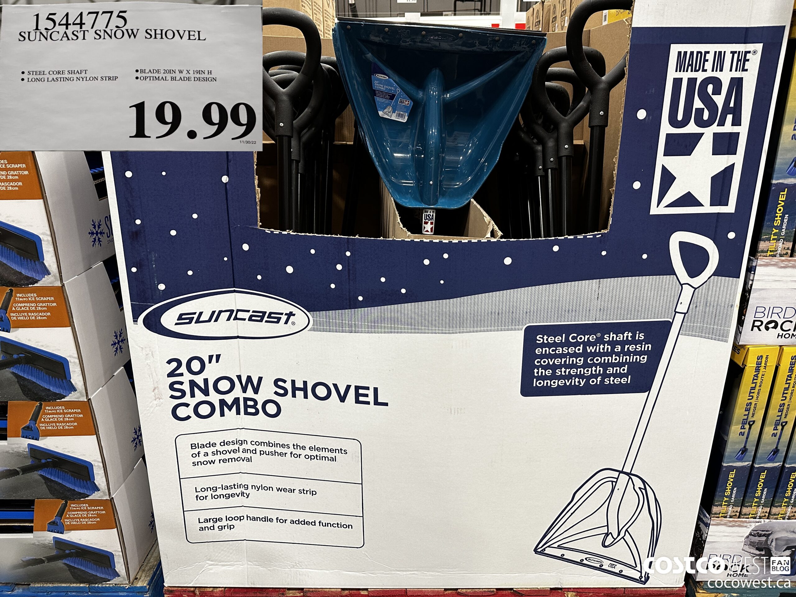 1544775 SUNCAST SNOW SHOVEL $19.99