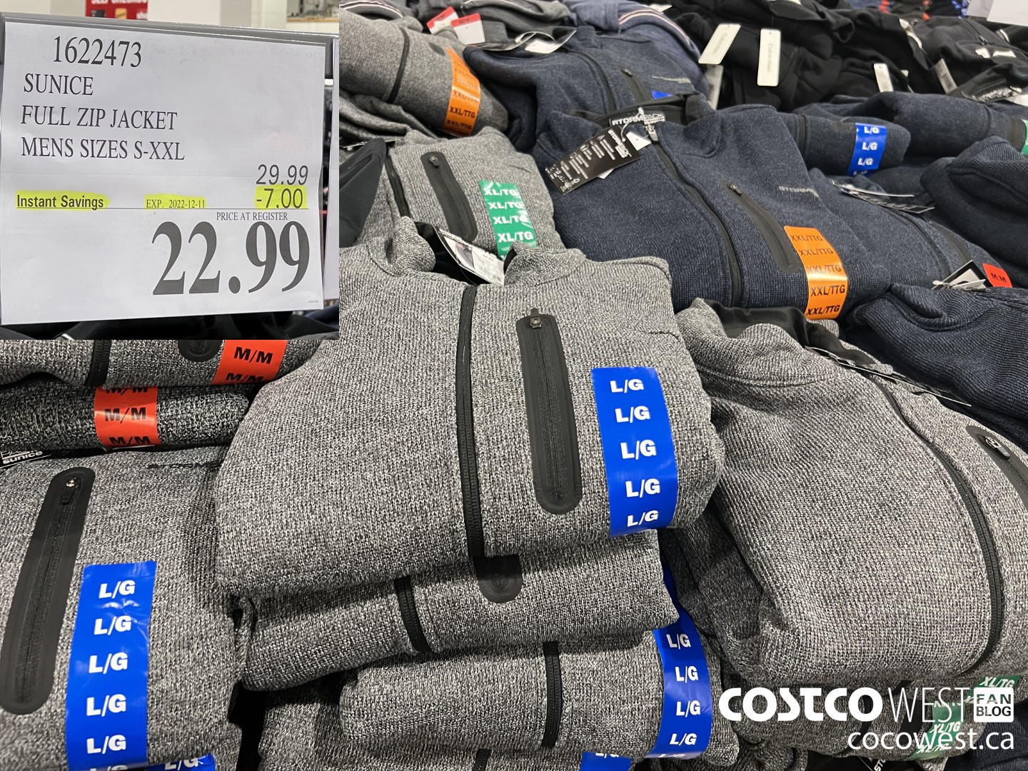 1622473 SUNICE FULL ZIP JACKET MENS SIZES S-XXL ($7.00 INSTANT SAVINGS EXPIRES ON 2022-12-11) $22.99