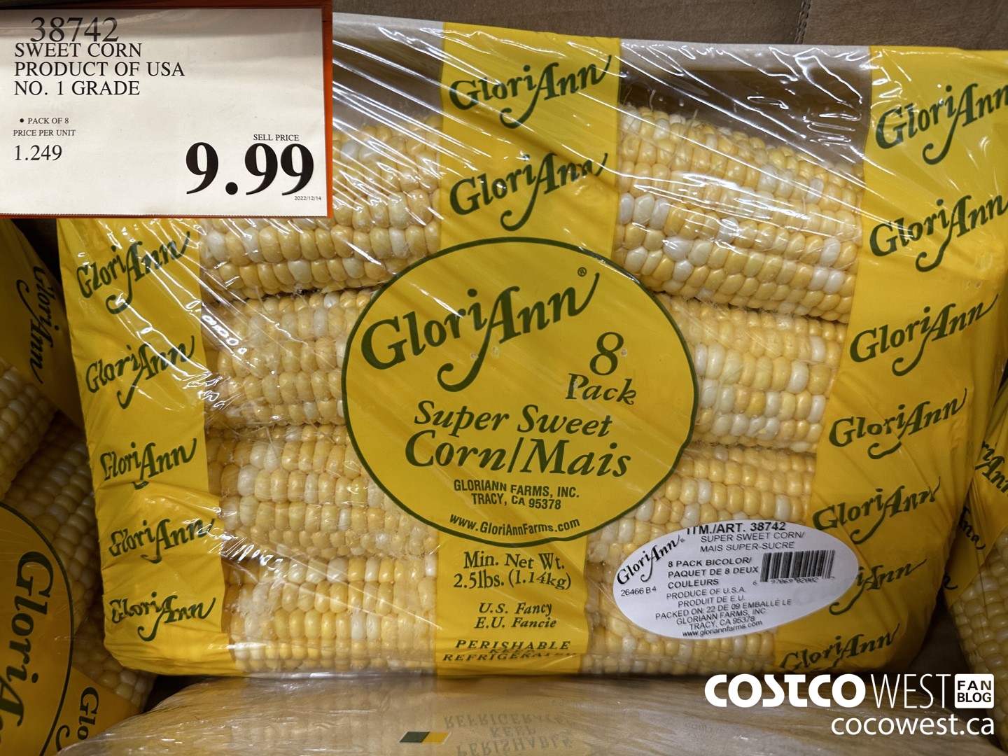 38742 SWEET CORN PRODUCT OF USA NO. 1 GRADE $9.99