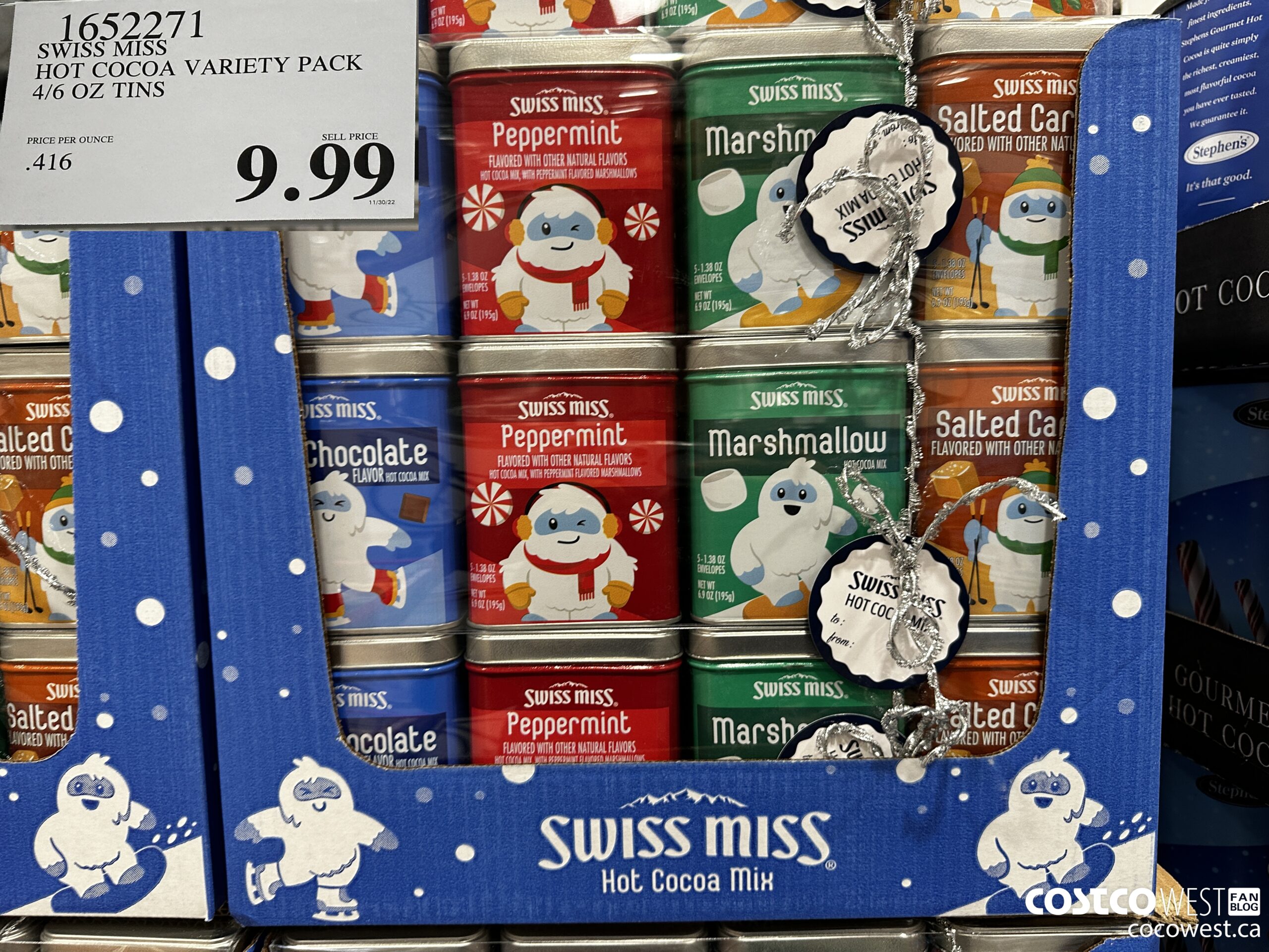 1652271 SWISS MISS HOT COCOA VARIETY PACK 4/6 OZ TINS $9.99