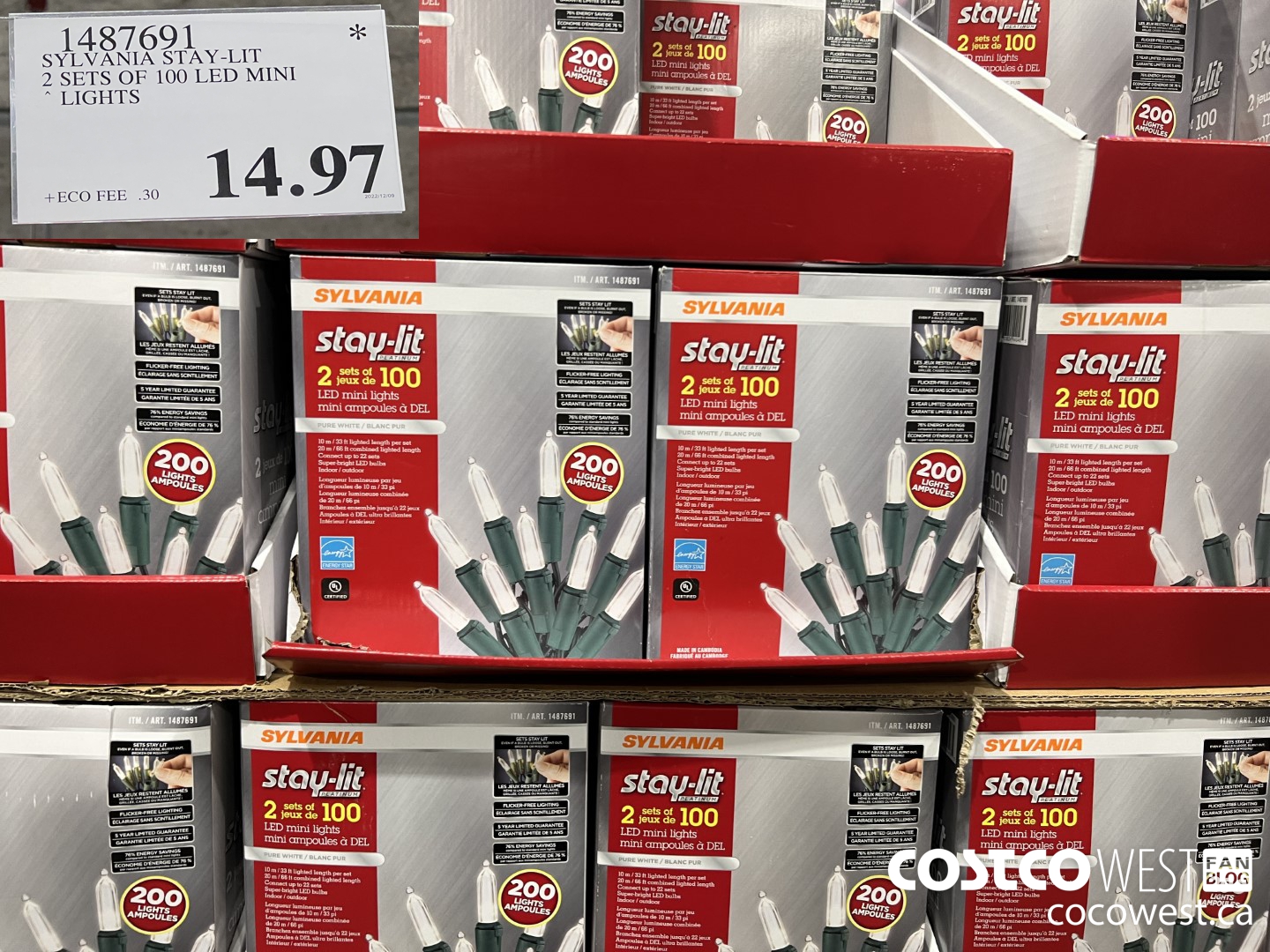 1487691 SYLVANIA STAY-LIT 2 SETS OF 100 LED MINI LIGHTS  $14.97