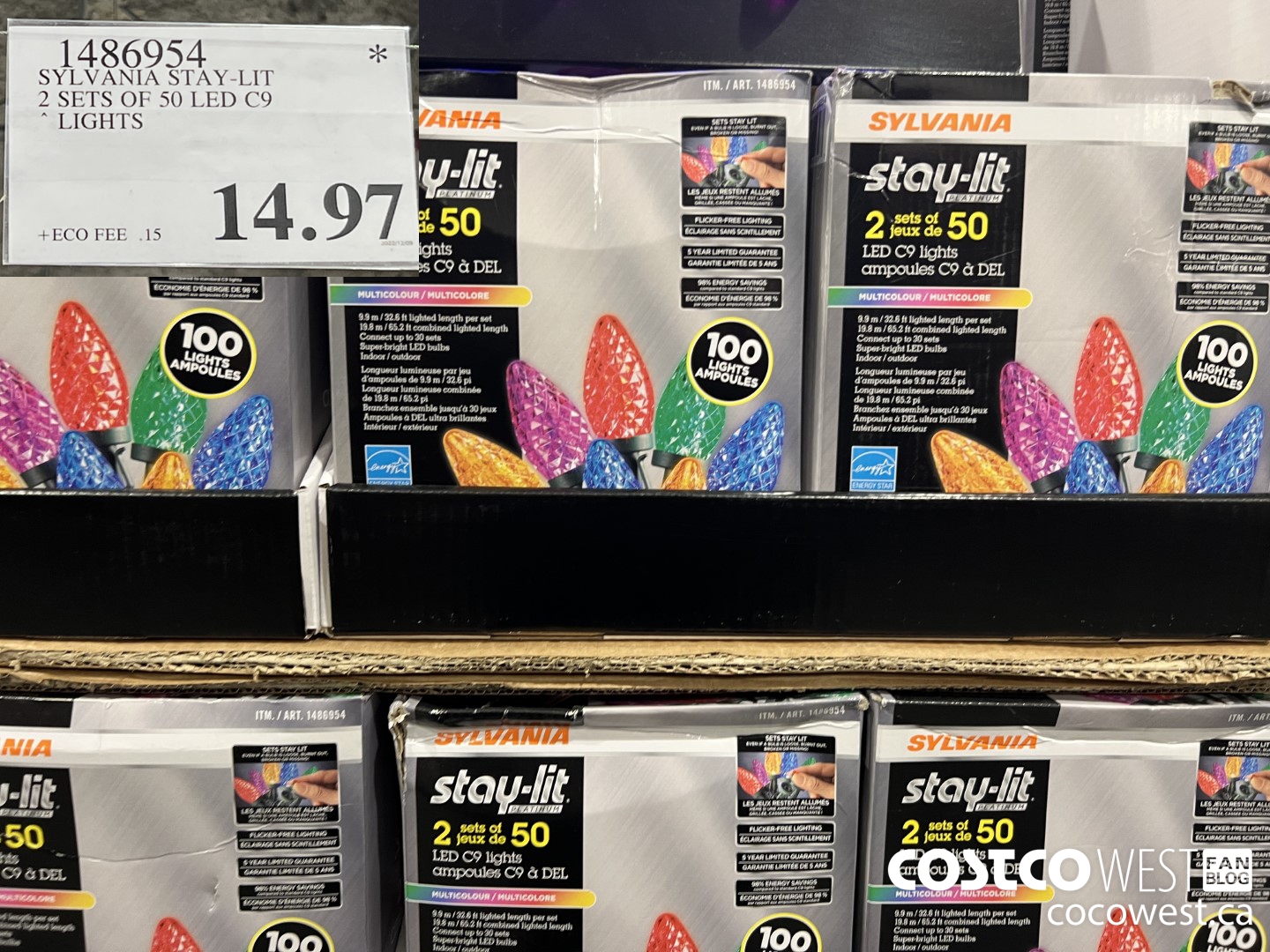 1486954 SYLVANIA STAY-LIT 2 SETS OF 50 LED C9 LIGHTS $14.97