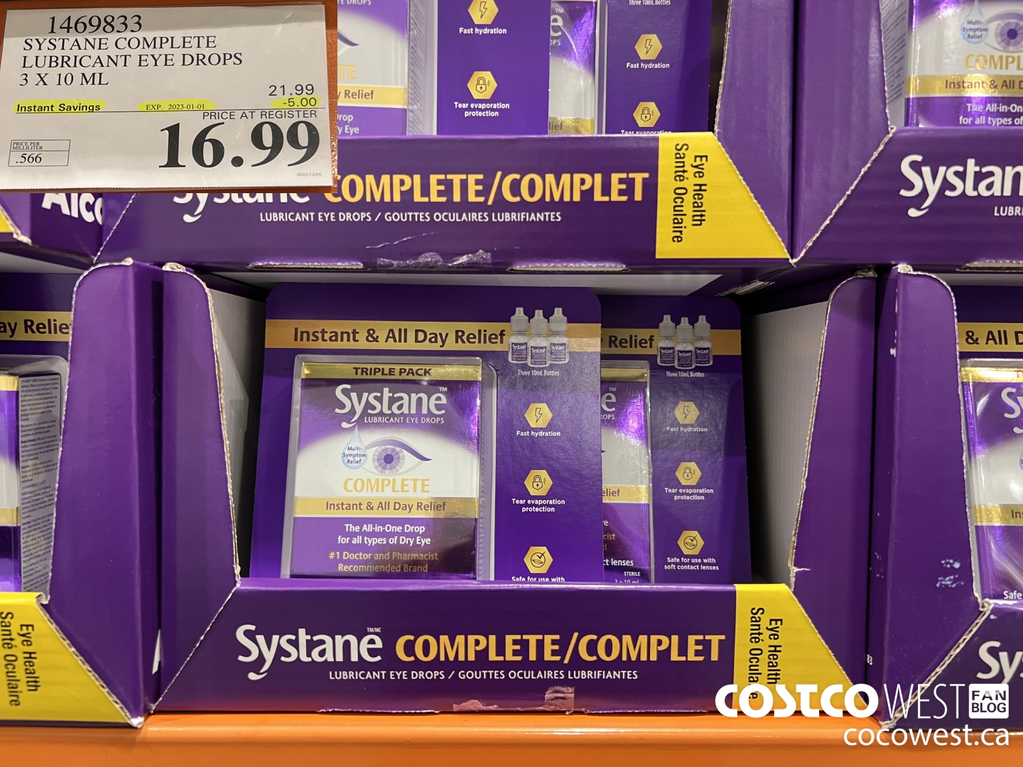 1469833 SYSTANE COMPLETE LUBRICANT EYE DROPS 3 X 10 ML ($5.00 INSTANT SAVINGS EXPIRES ON 2023-01-01) $16.99