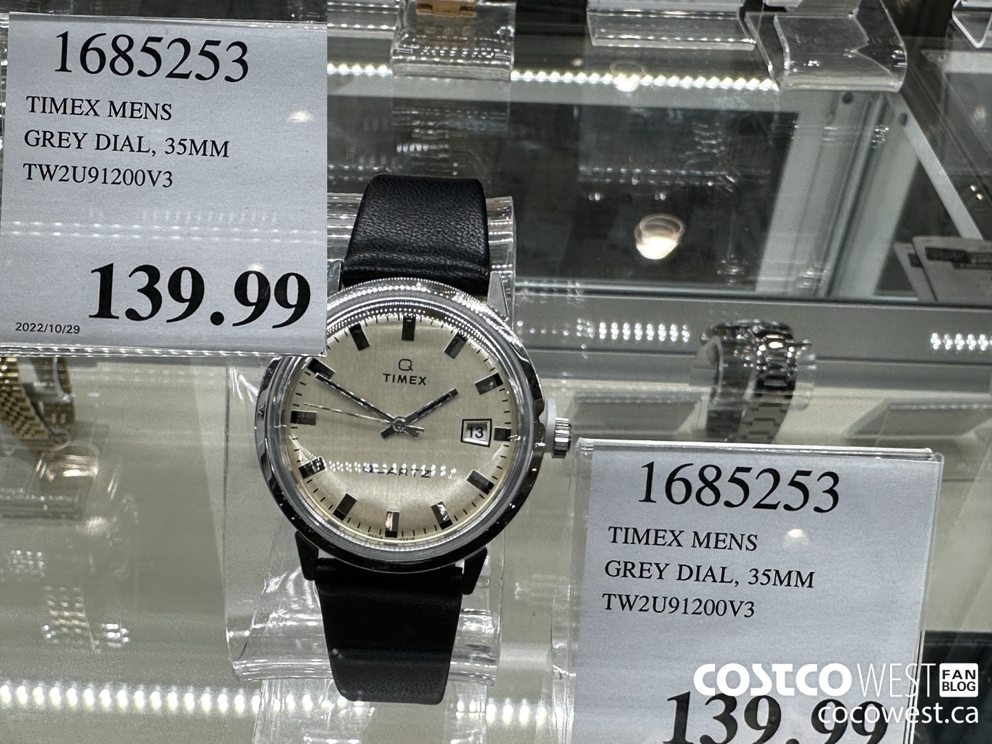 1685253 TIMEX MENS GREY DIAL, 35MM TW2U91200V3 $139.99