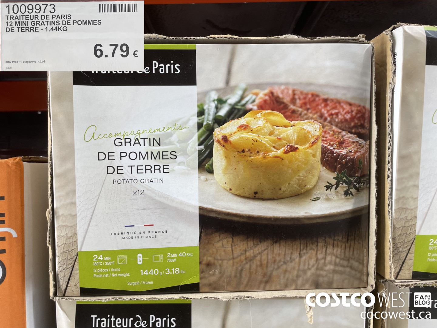 1009973 TRAITEUR DE PARIS 12 MINI GRATINS DE POMMES DE TERRE 1.44KG $6.79