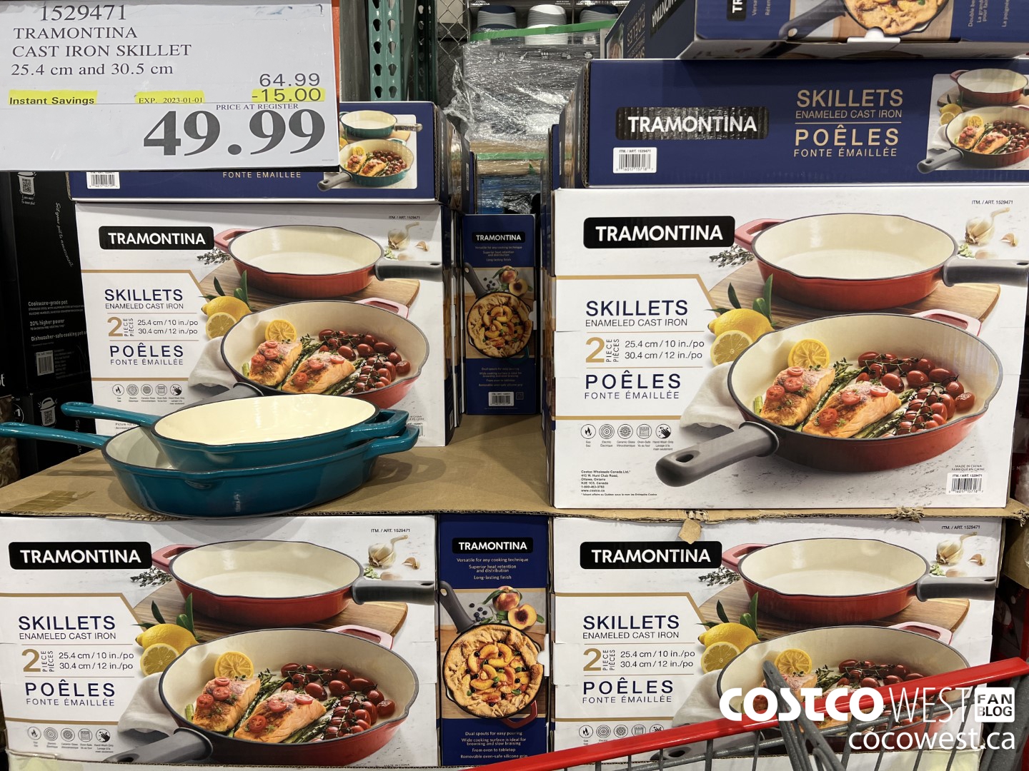 1529471 TRAMONTINA CAST IRON SKILLET 25.4, cm and 30.5 cm ($15.00 INSTANT SAVINGS EXPIRES ON 2023-01-01) $49.99