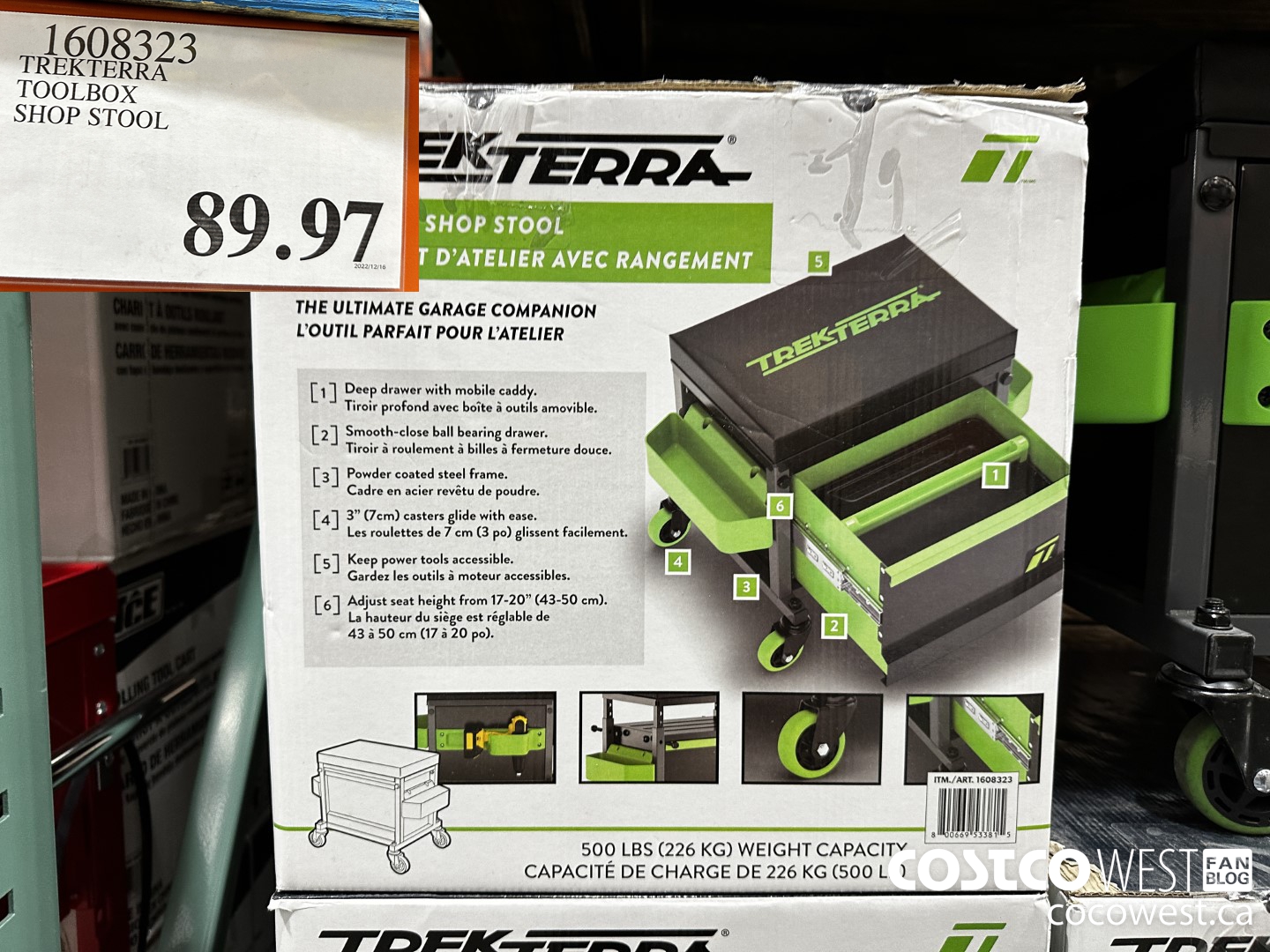 1608323 TREKTERRA TOOLBOX SHOP STOOL $89.97