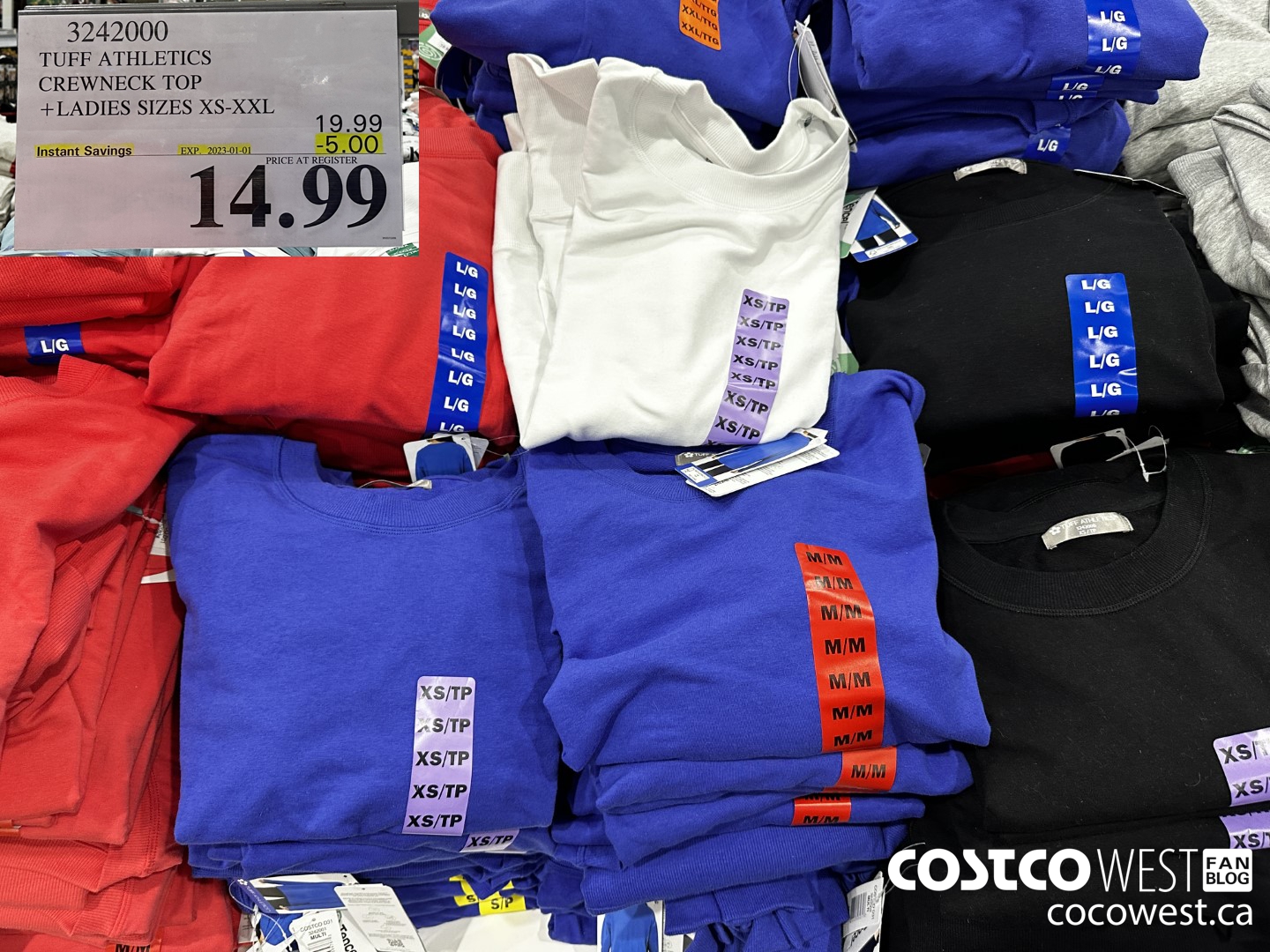 3242000 TUFF ATHLETICS CREWNECK TOP LADIES SIZES XS-XXL ($5.00 INSTANT SAVINGS EXPIRES ON 2023-01-01) $14.99