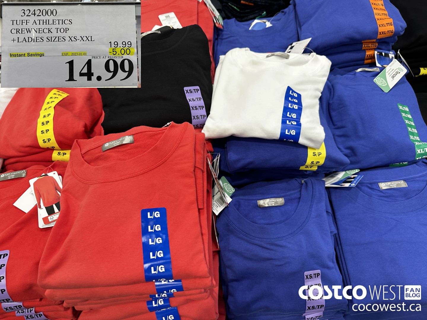 3242000 TUFF ATHLETICS CREWNECK TOP LADIES SIZES XS-XXL ($5.00 INSTANT SAVINGS EXPIRES ON 2023-01-01) $14.99