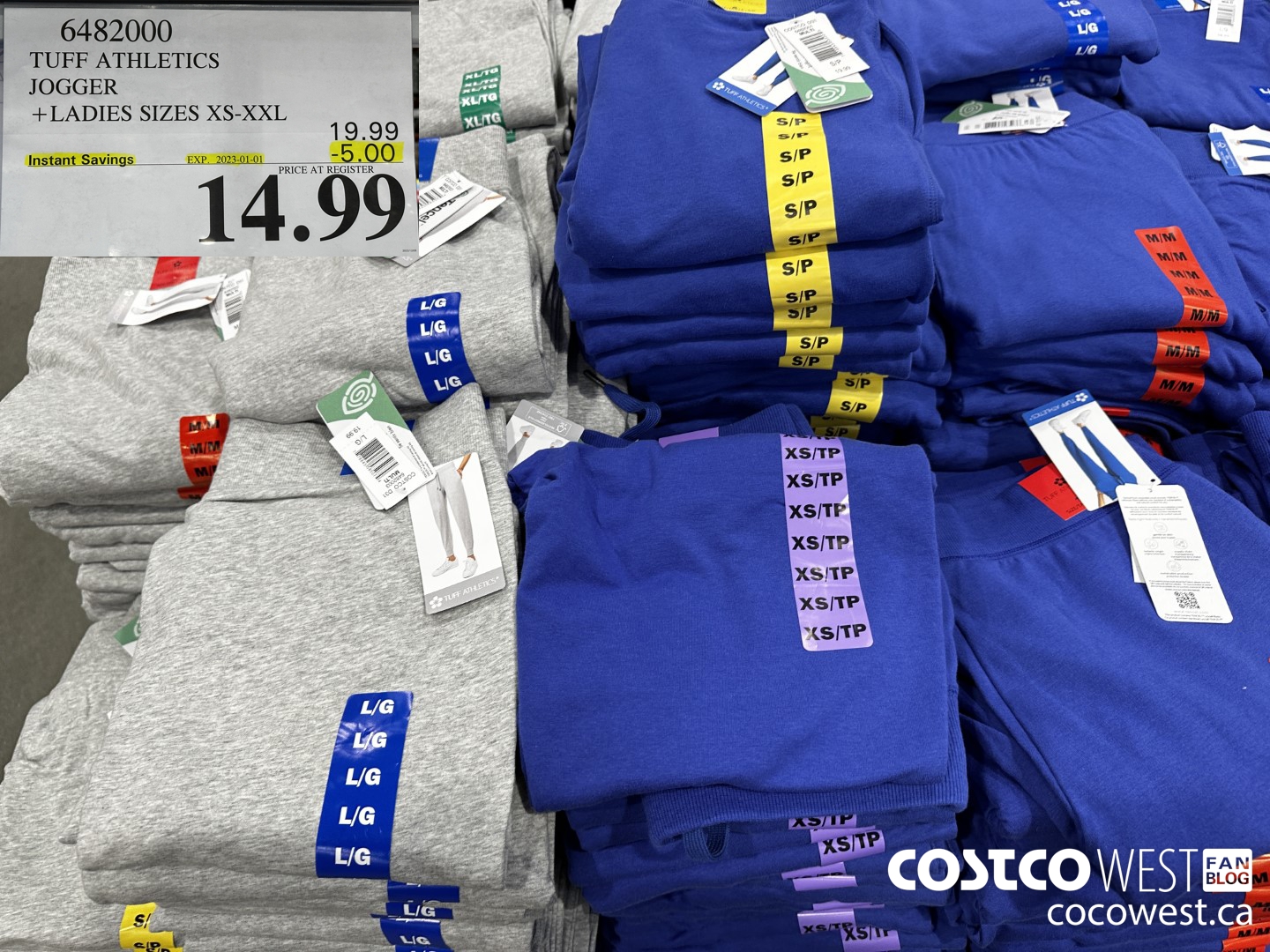 6482000 TUFF ATHLETICS JOGGER LADIES SIZES XS-XXL ($5.00 INSTANT SAVINGS EXPIRES ON 2023-01-01) $14.99