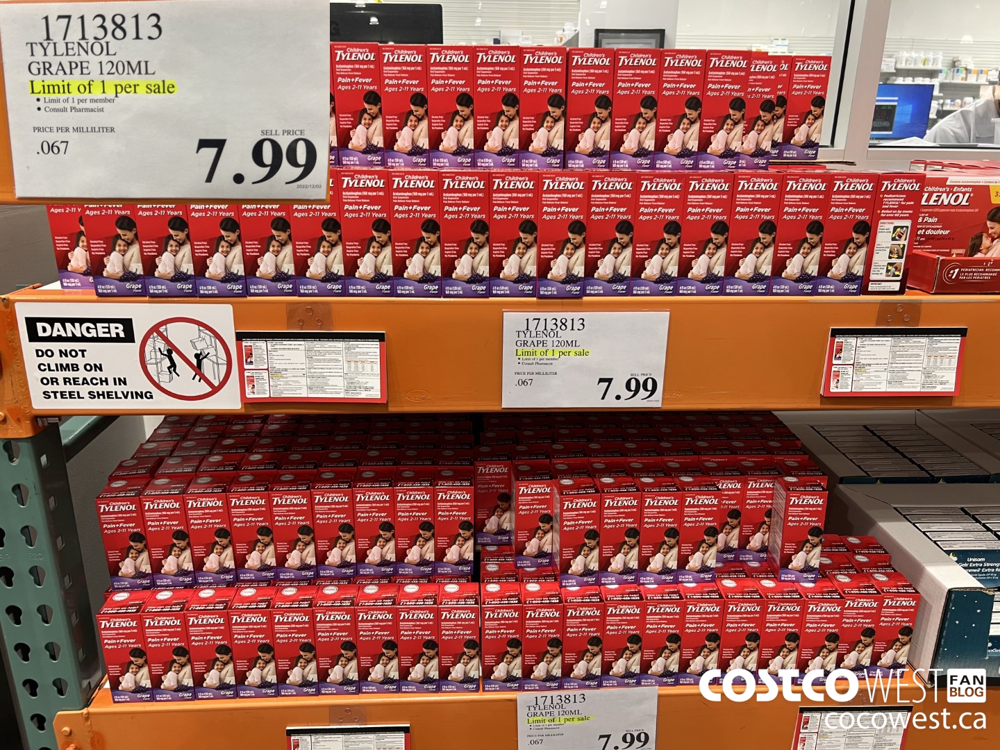 1713813 TYLENOL GRAPE 120 ML $7.99