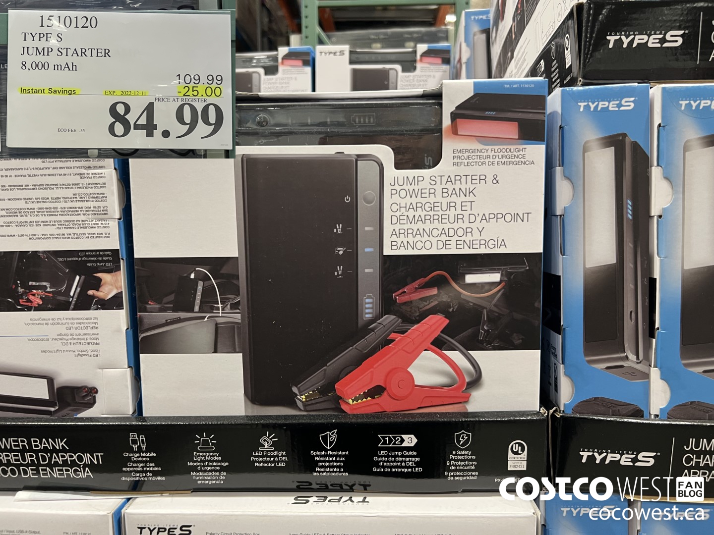 1510120 TYPE S JUMP STARTER 8,000 MAH ($25.00 INSTANT SAVINGS EXPIRES ON 2022-12-11) $84.99