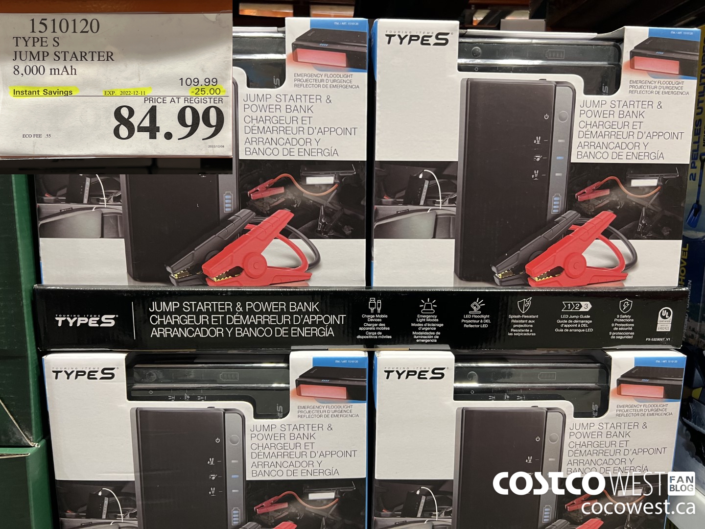 1510120 TYPE S JUMP STARTER 8,000 MAH ($25.00 INSTANT SAVINGS EXPIRES ON 2022-12-11) $84.99