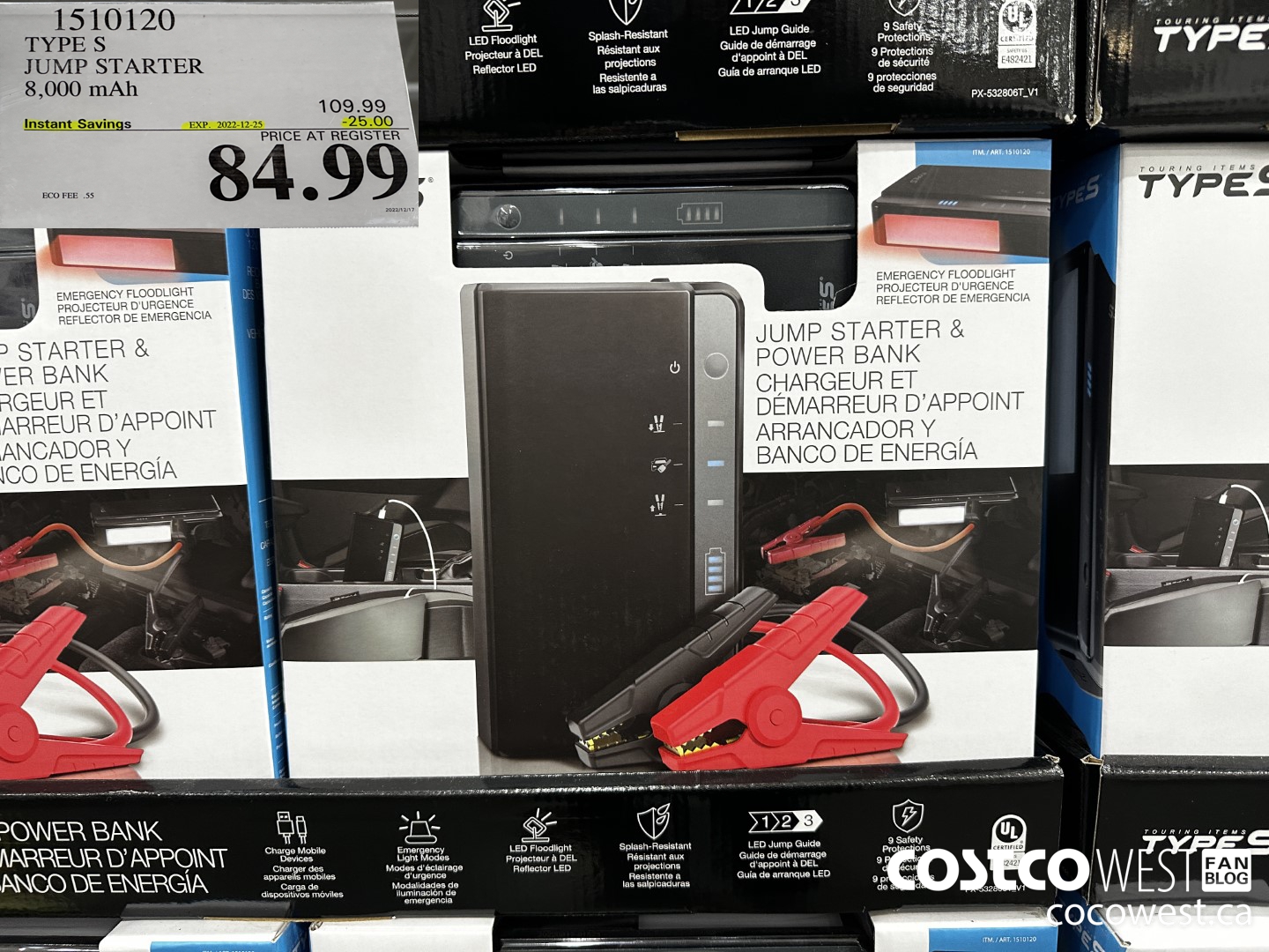 1510120 TYPE S JUMP STARTER 8,000 MAH ($25.00 INSTANT SAVINGS EXPIRES ON 2022-12-25) $84.99