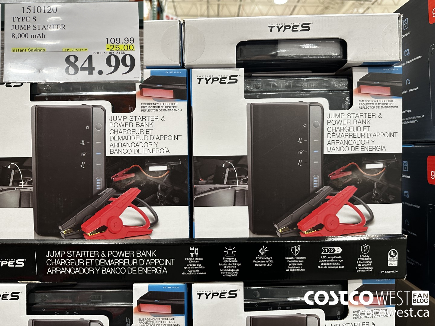 1510120 TYPE S JUMP STARTER 8,000 MAH ($25.00 INSTANT SAVINGS EXPIRES ON 2022-12-25) $84.99