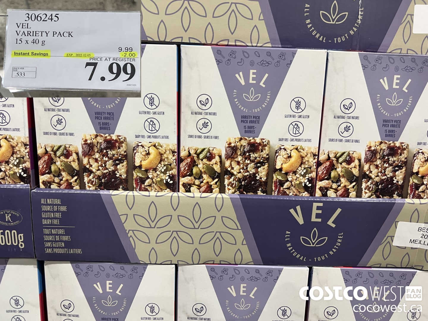 306245 VEL VARIETY PACK 15 x 40g ($2.00 INSTANT SAVINGS EXPIRES ON 2022-12-05) $7.99