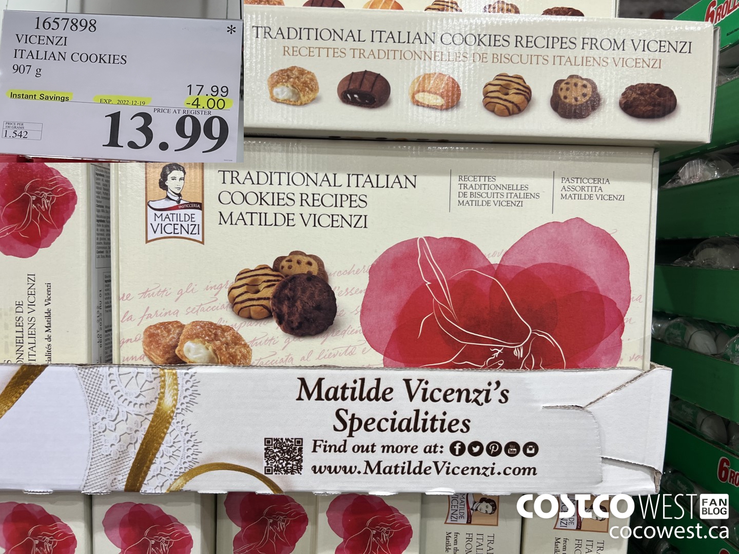 1657898 VINCENZI ITALIAN COOKIES 907 G ($4.00 INSTANT SAVINGS EXPIRES ON 2022-12-19) $13.99