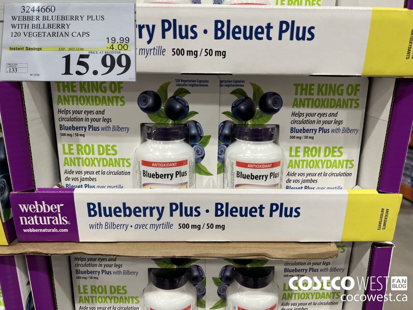 3244660 WEBBER BLUEBERRY PLUS WITH BILLBERRY 120 VEGETARIAN CAPS ($4.00 INSTANT SAVINGS EXPIRES ON 2022-12-04) $15.99