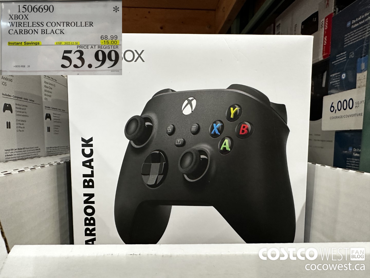 1506690 XBOX WIRELESS CONTROLLER CARBON BLACK  ($15.00 INSTANT SAVINGS EXPIRES ON 2022-12-30) $53.99