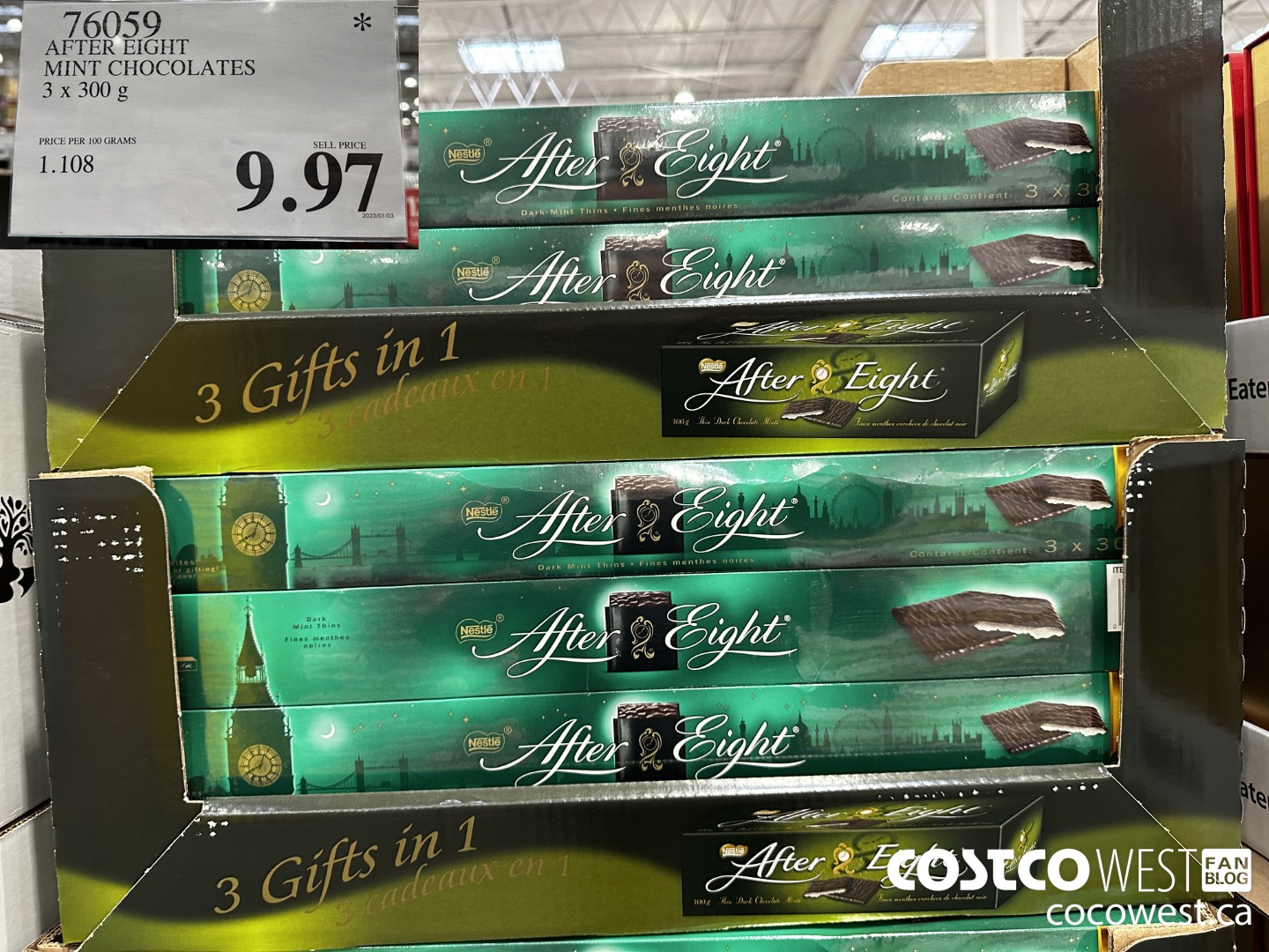 76059 AFTER EIGHT MINT CHOCOLATES 3 X 300 G $9.97