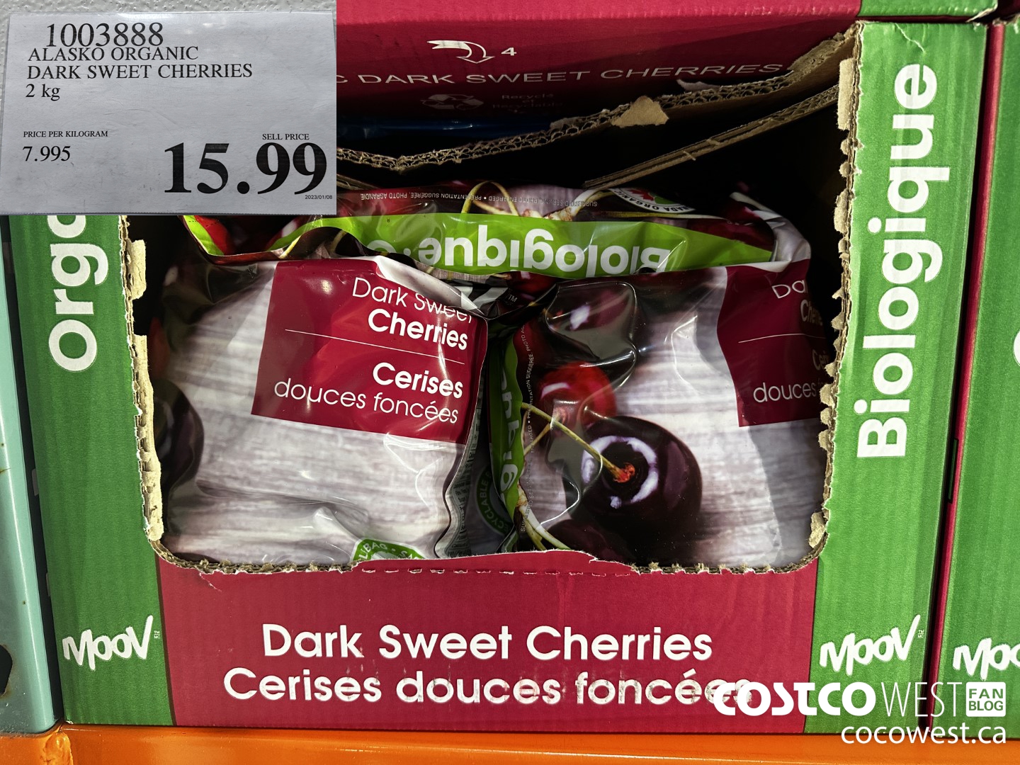 1003888 ALASKO ORGANIC DARK SWEET CHERRIES 2 kg $15.99