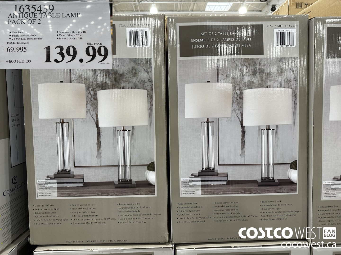 1635439 ANTIQUE TABLE LAMP PACK OF 2 $139.99