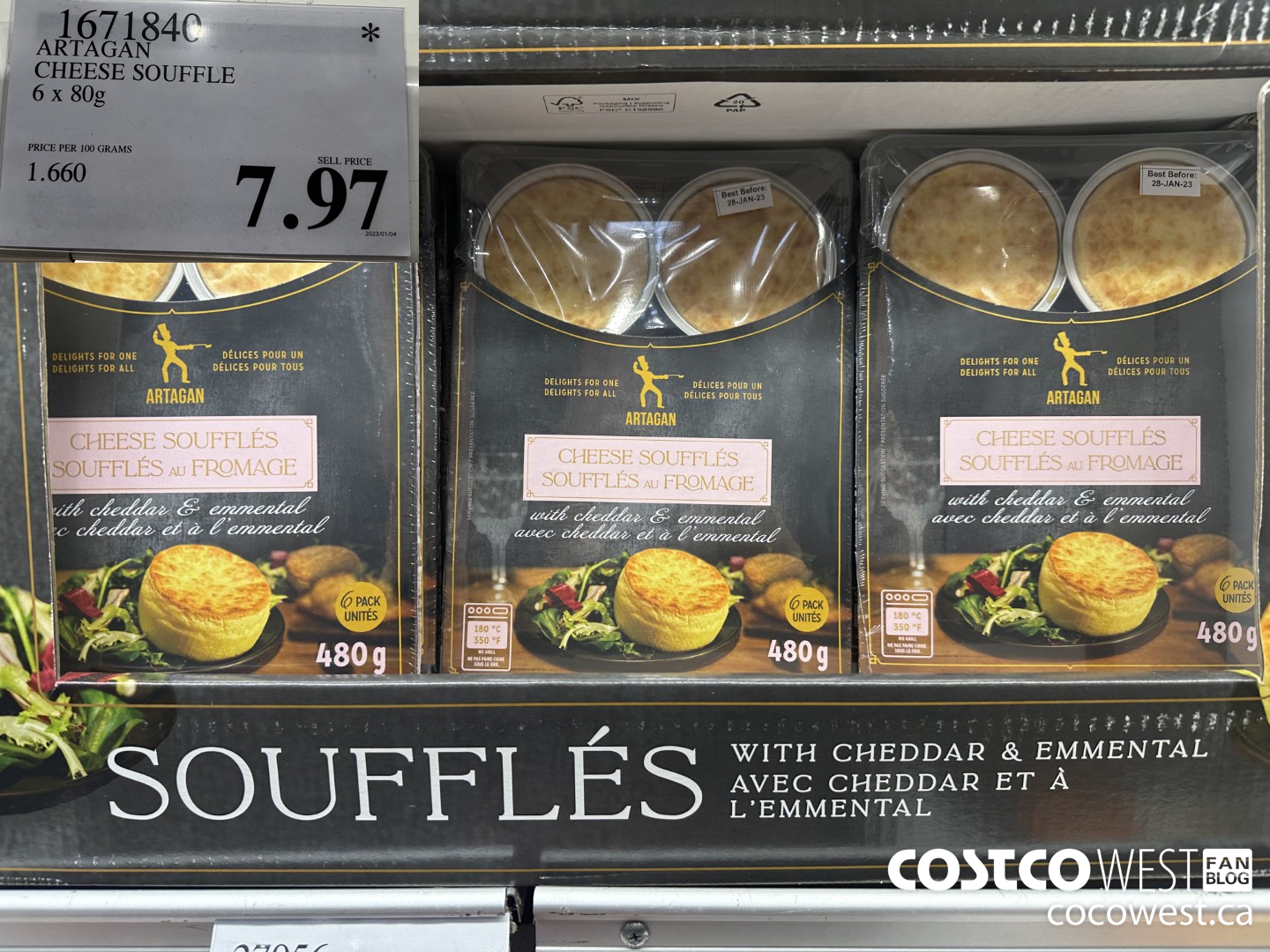 1671840 ARTAGAN CHEESE SOUFFLE 6 X 80G $7.97