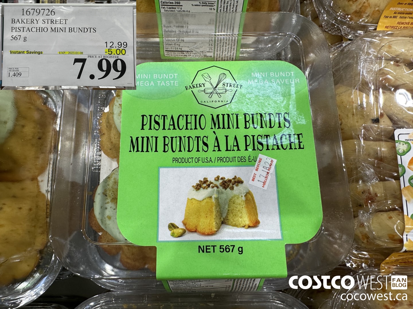 1679726 BAKERY STREET PISTACHIO MINI BUNDTS 567 G ($5.00 INSTANT SAVINGS EXPIRES ON 2023-01-08) $7.99