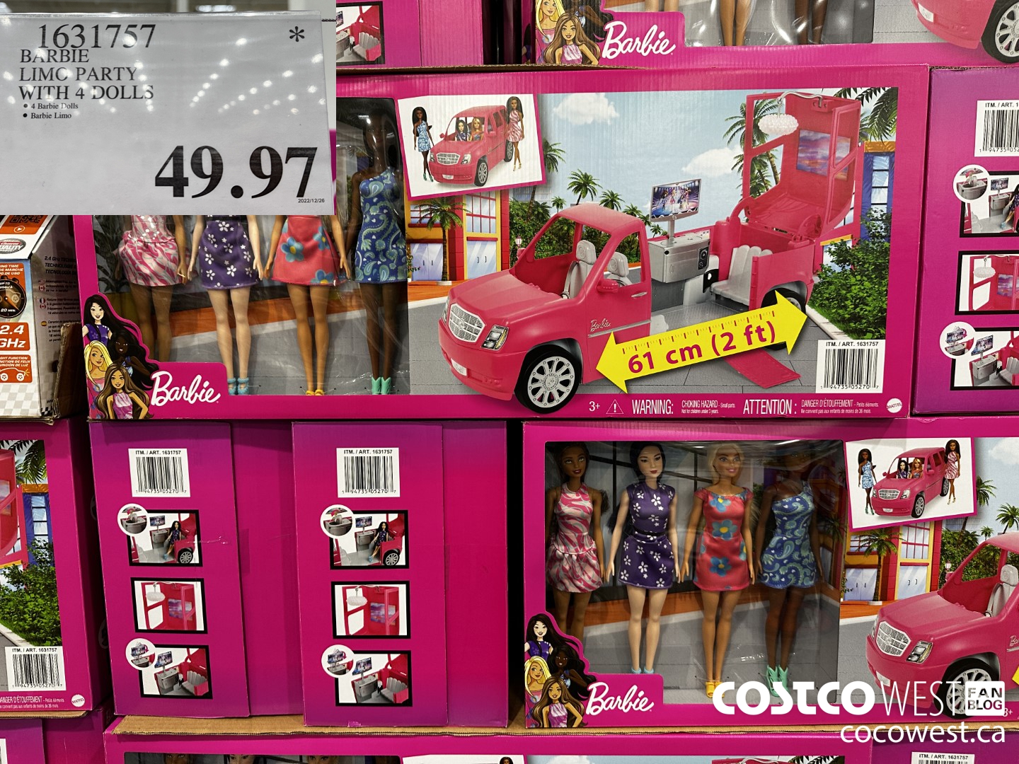 1631757 BARBIE LIMO PARTY WITH 4 DOLLS $49.97