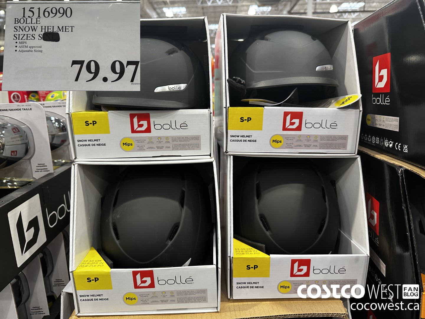 1516990 BOLLE SNOW HELMET SIZES S $79.97