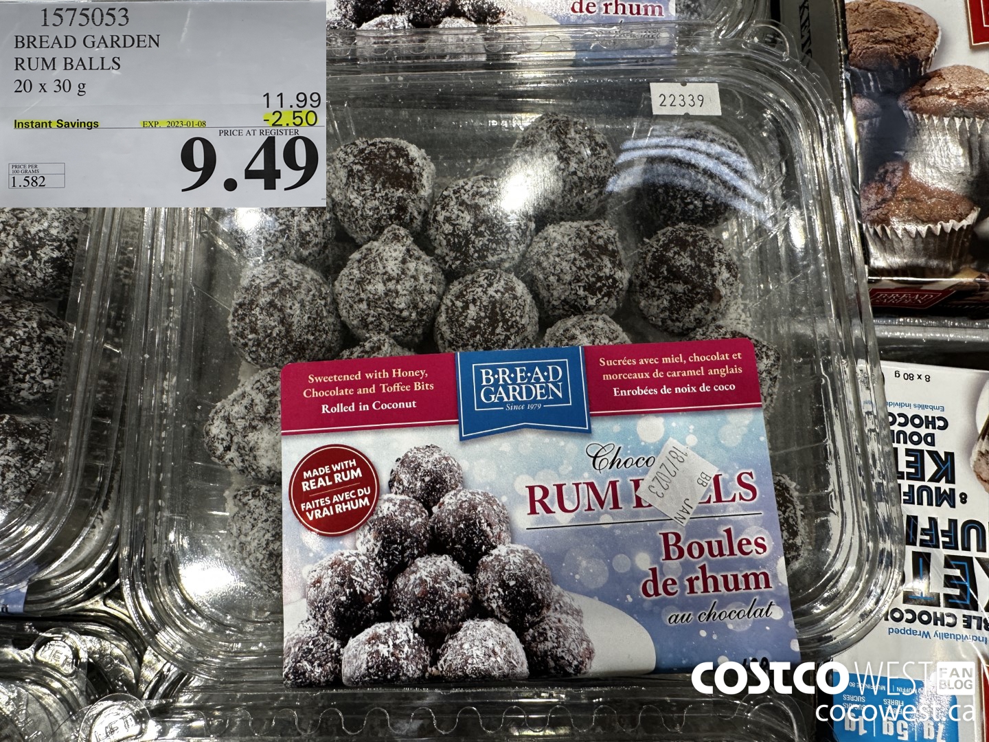 1575053 BREAD GARDEN RUM BALLS 20 X 30 G ($2.50 INSTANT SAVINGS EXPIRES ON 2023-01-08) $9.49