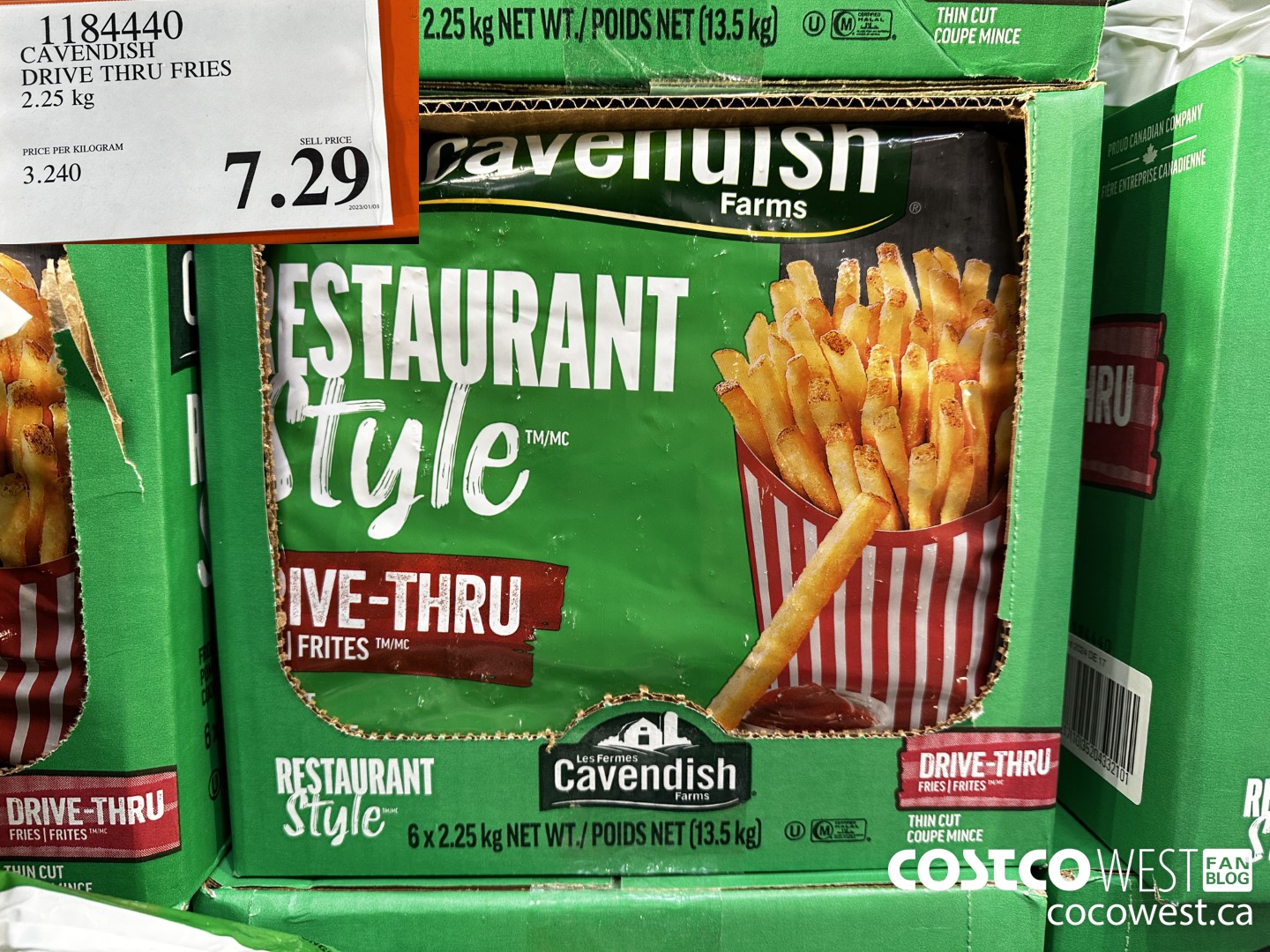 1184440 CAVENDISH DRIVE THRU FRIES 2.25 kg $7.29