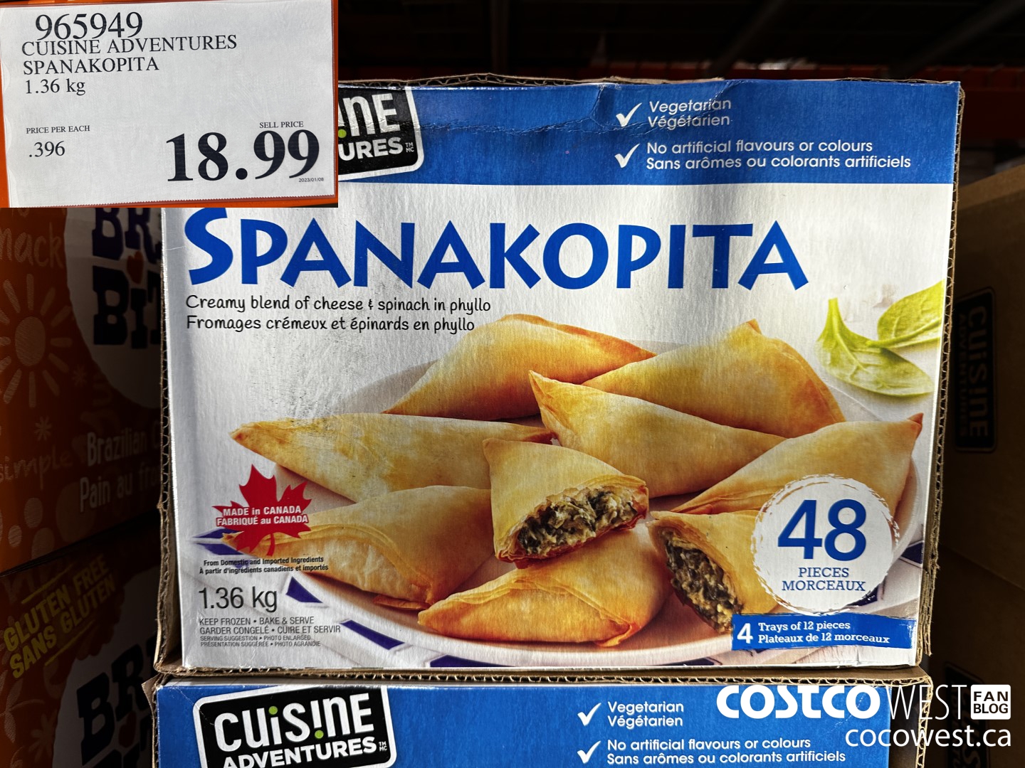 965949 CUISINE ADVENTURES SPANAKOPITA 1.36 kg $18.99