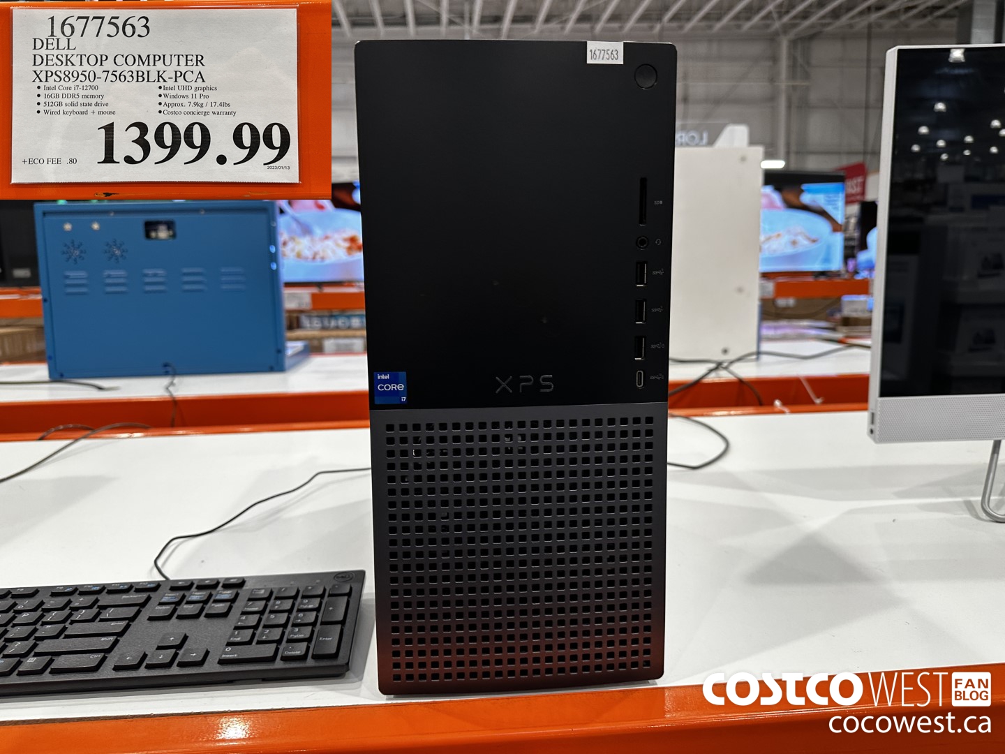 1677563 DELL DESKTOP COMPUTER XPS8950-7563BLK-PCA $1399.99