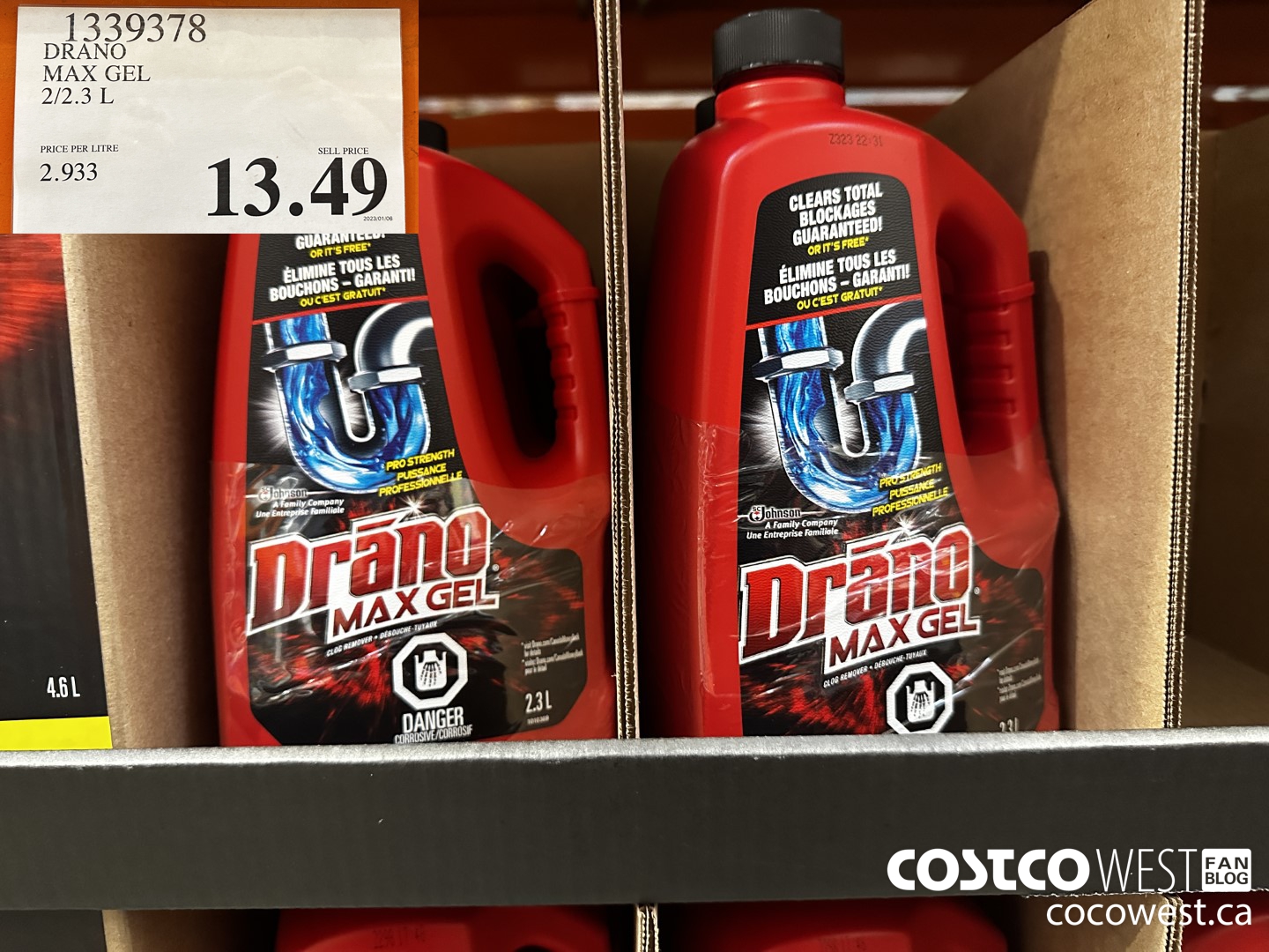 1339378 DRANO MAX GEL 2/2.3L  $13.49