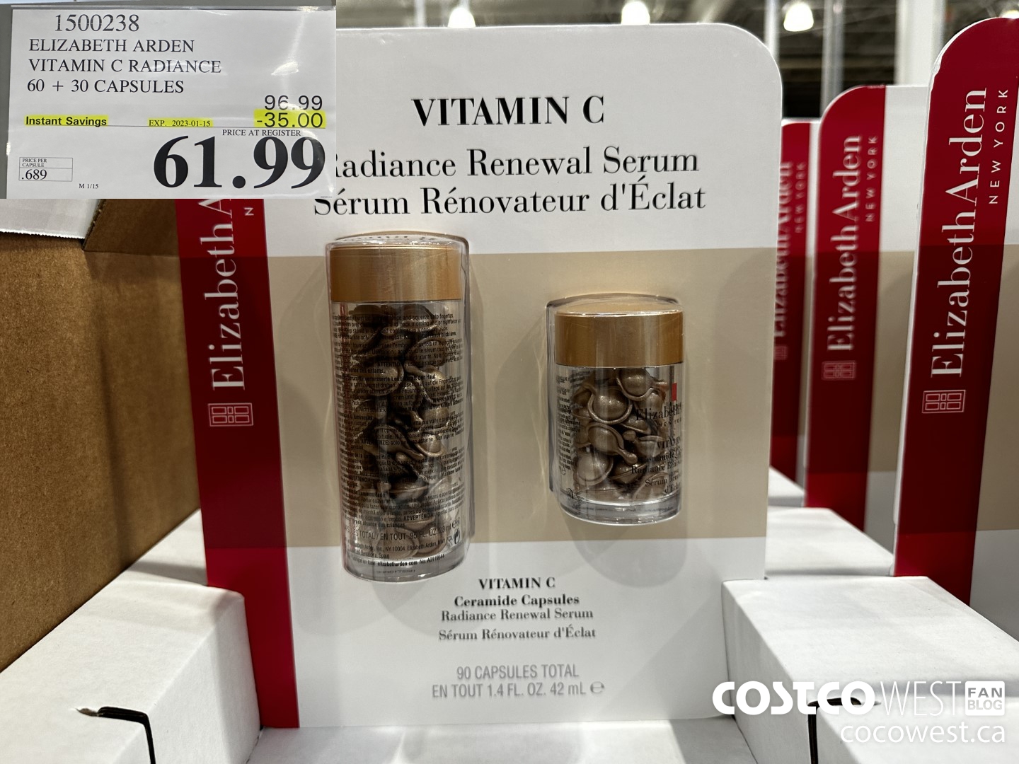 1500238 ELIZABETE ARDEN VITAMIN C RADIANCE 60 + 30 CAPSULES ($35.00 INSTANT SAVINGS EXPIRES ON 2023-01-15) $61.99