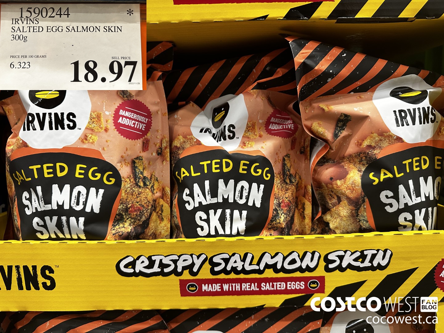 1590244 IRVINS SALTED EGG SALMON SKIN 300G $18.97