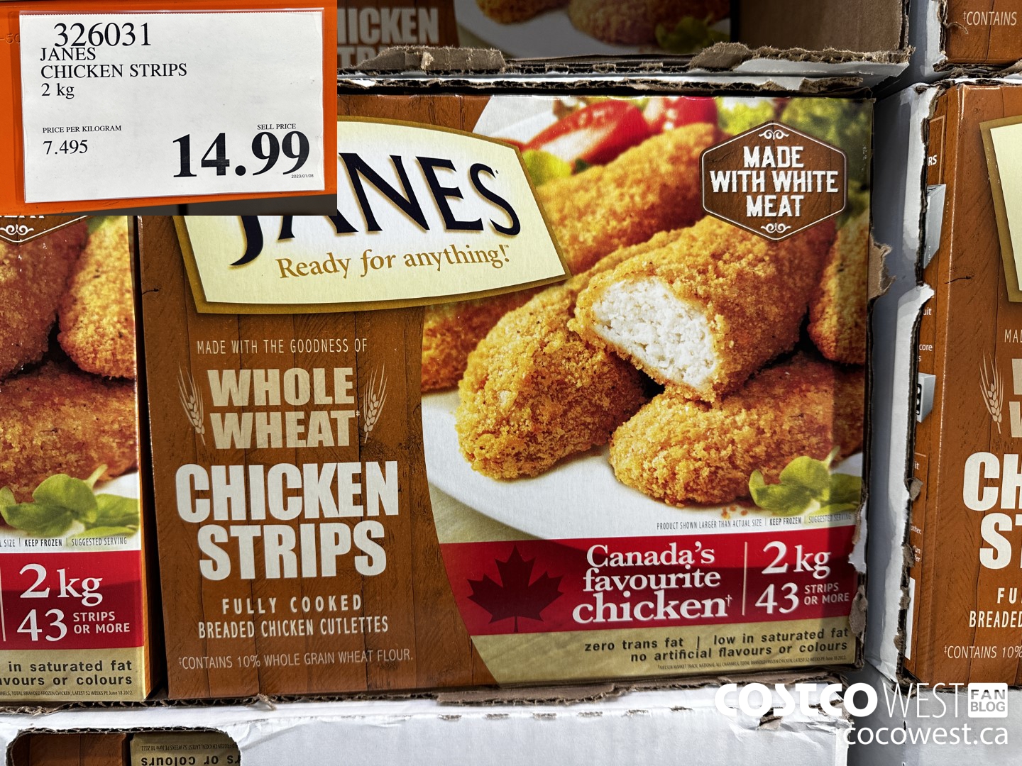 326031 JANES CHICKEN STRIPS 2 kg $14.99