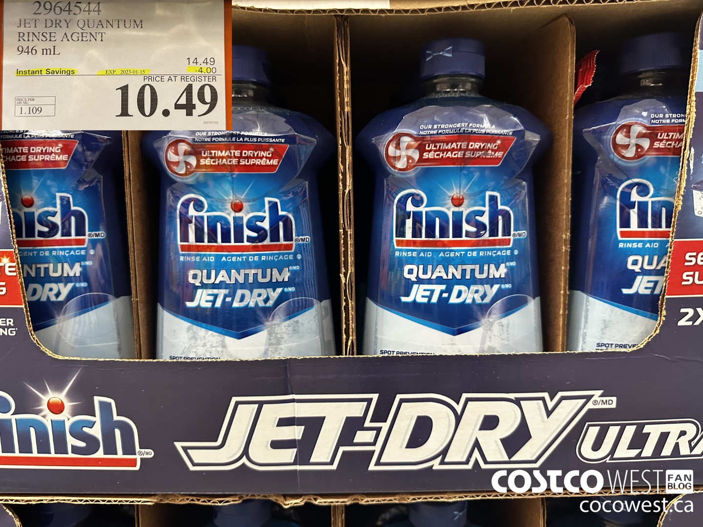 2964544 JET DRY ULTRA RINSE AGENT 946 mL ($4.00 INSTANT SAVINGS EXPIRES ON 2023-01-15) $10.49
