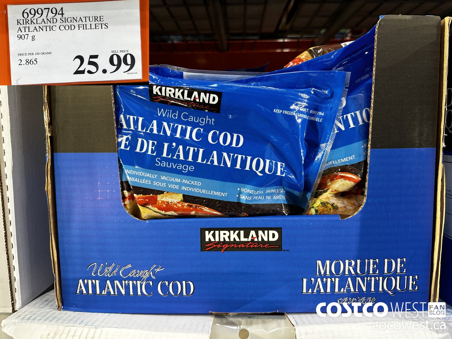699794 KIRKLAND SIGNATURE ATLANTIC COD FILLETS 907 G $25.99